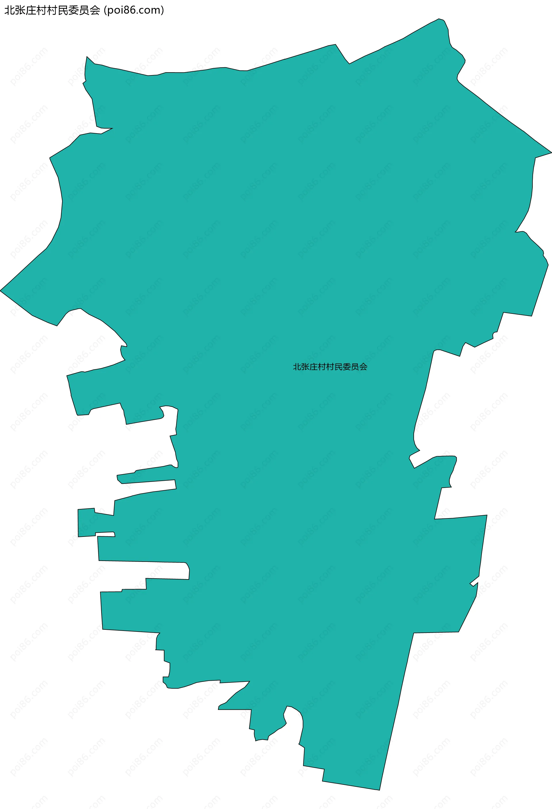 北张庄村村民委员会边界地图