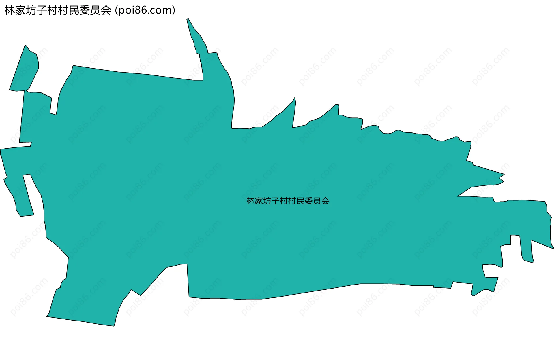 林家坊子村村民委员会边界地图