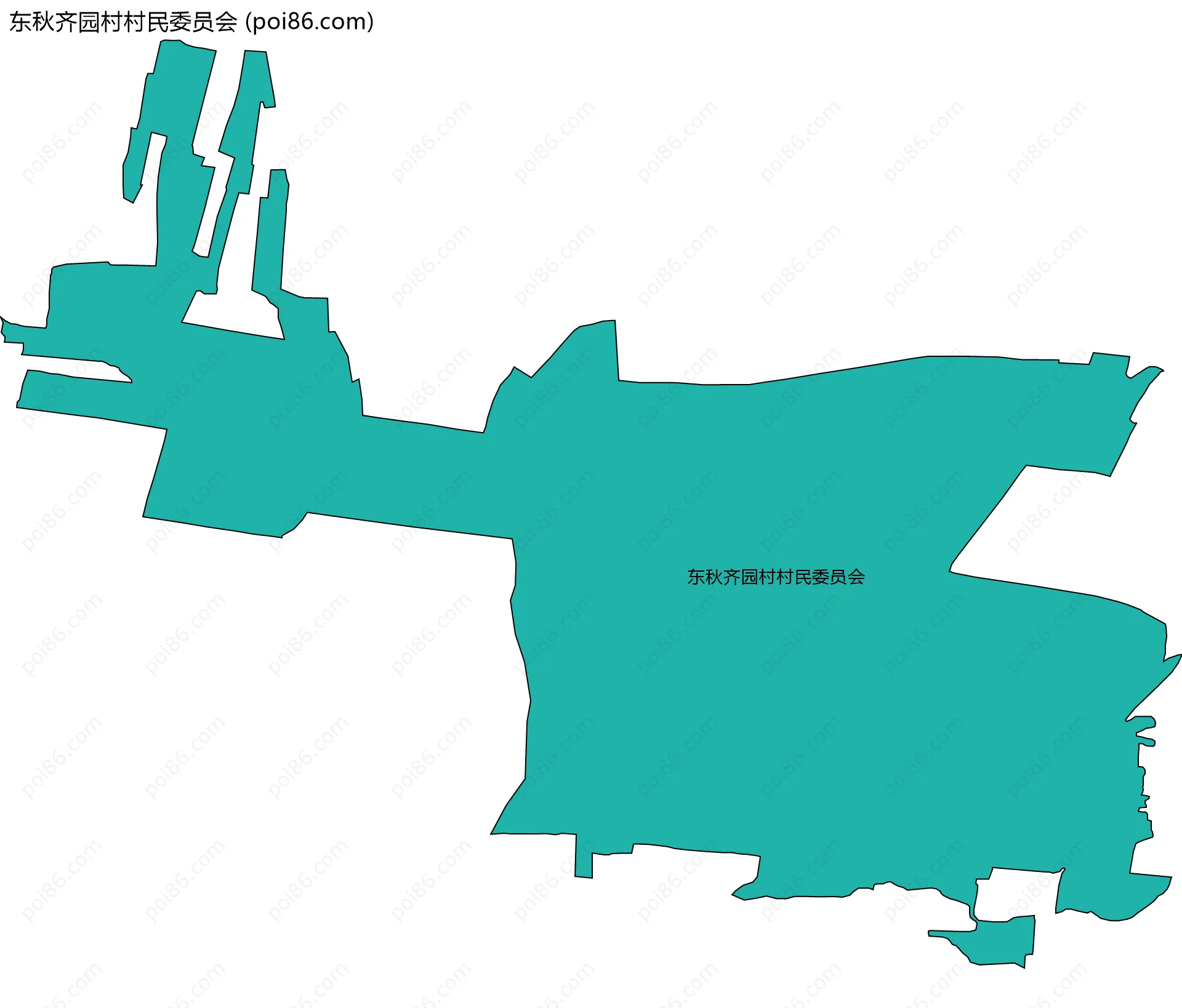 东秋齐园村村民委员会边界地图