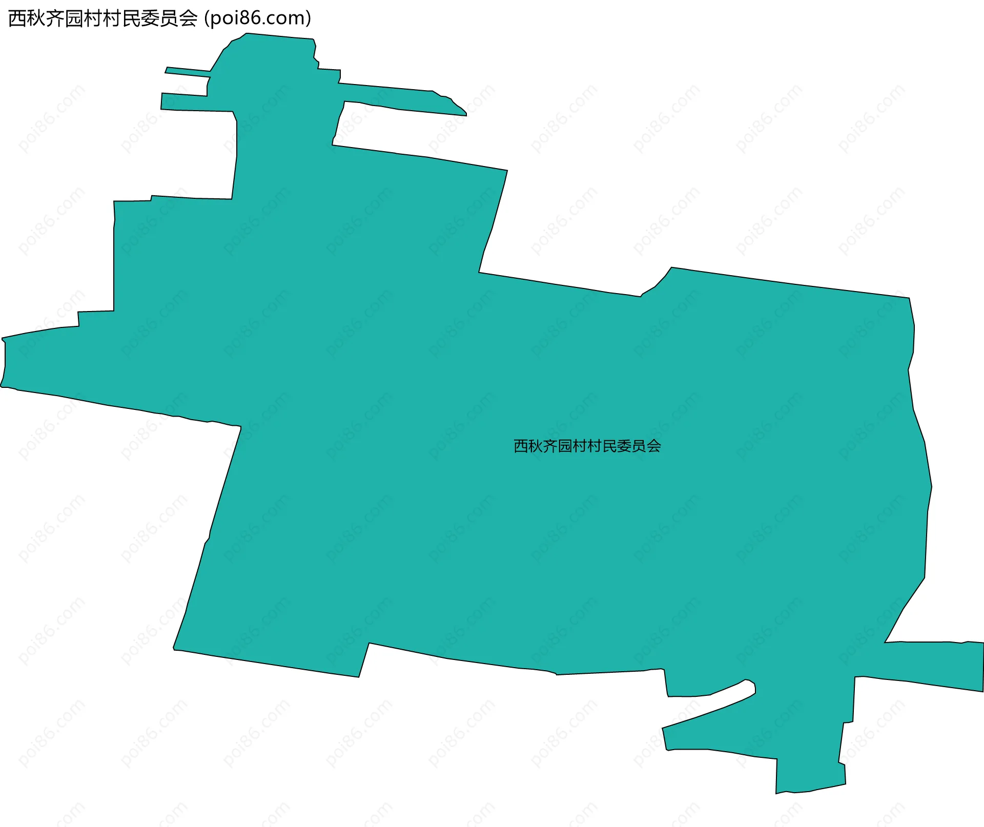 西秋齐园村村民委员会边界地图