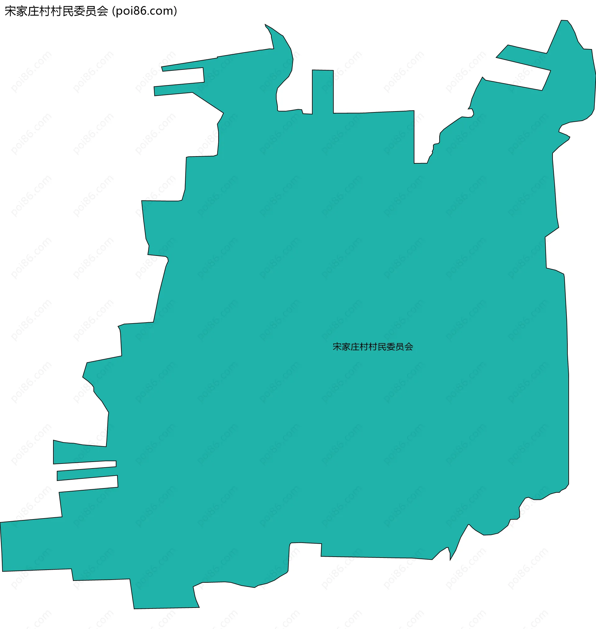 宋家庄村村民委员会边界地图