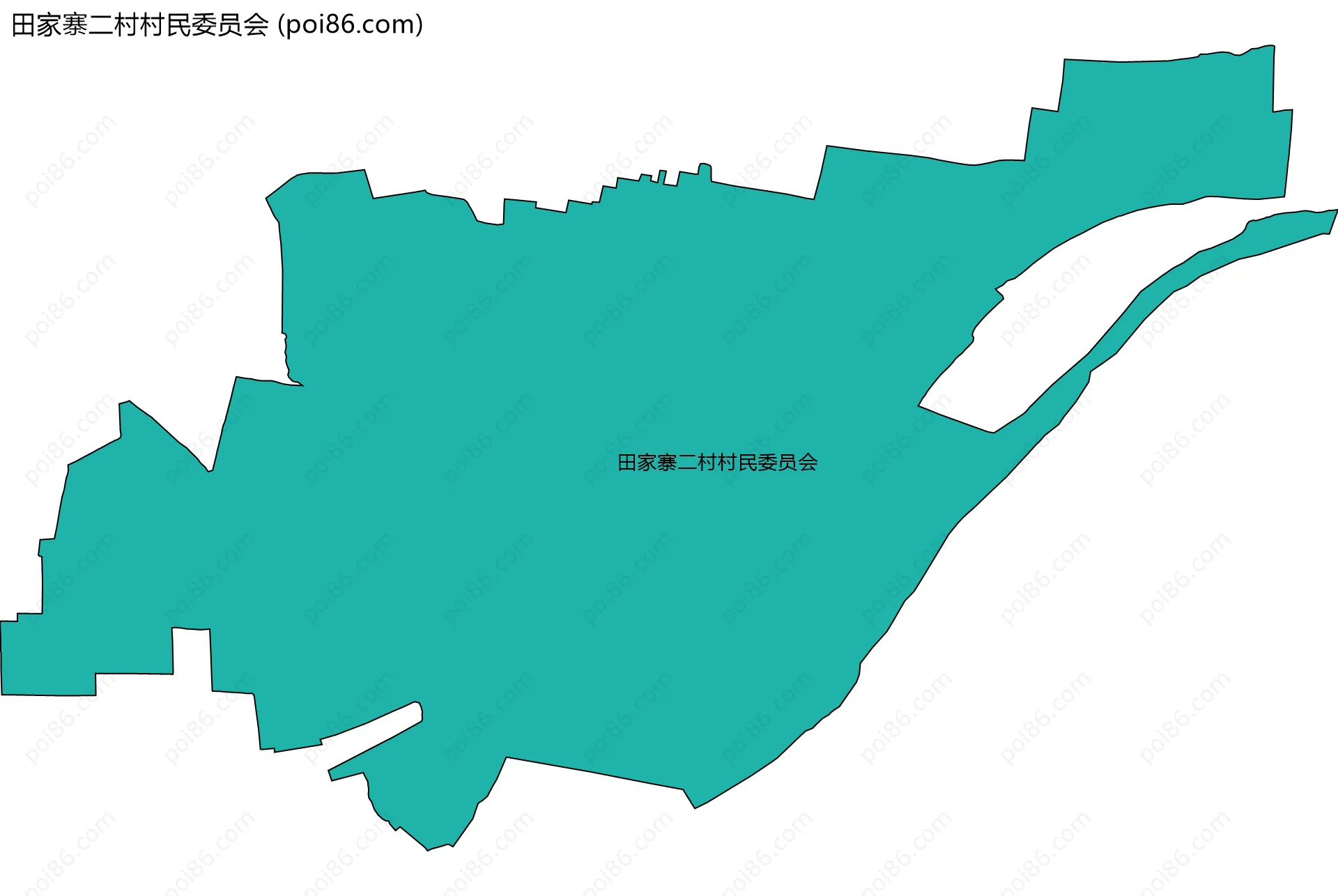 田家寨二村村民委员会边界地图