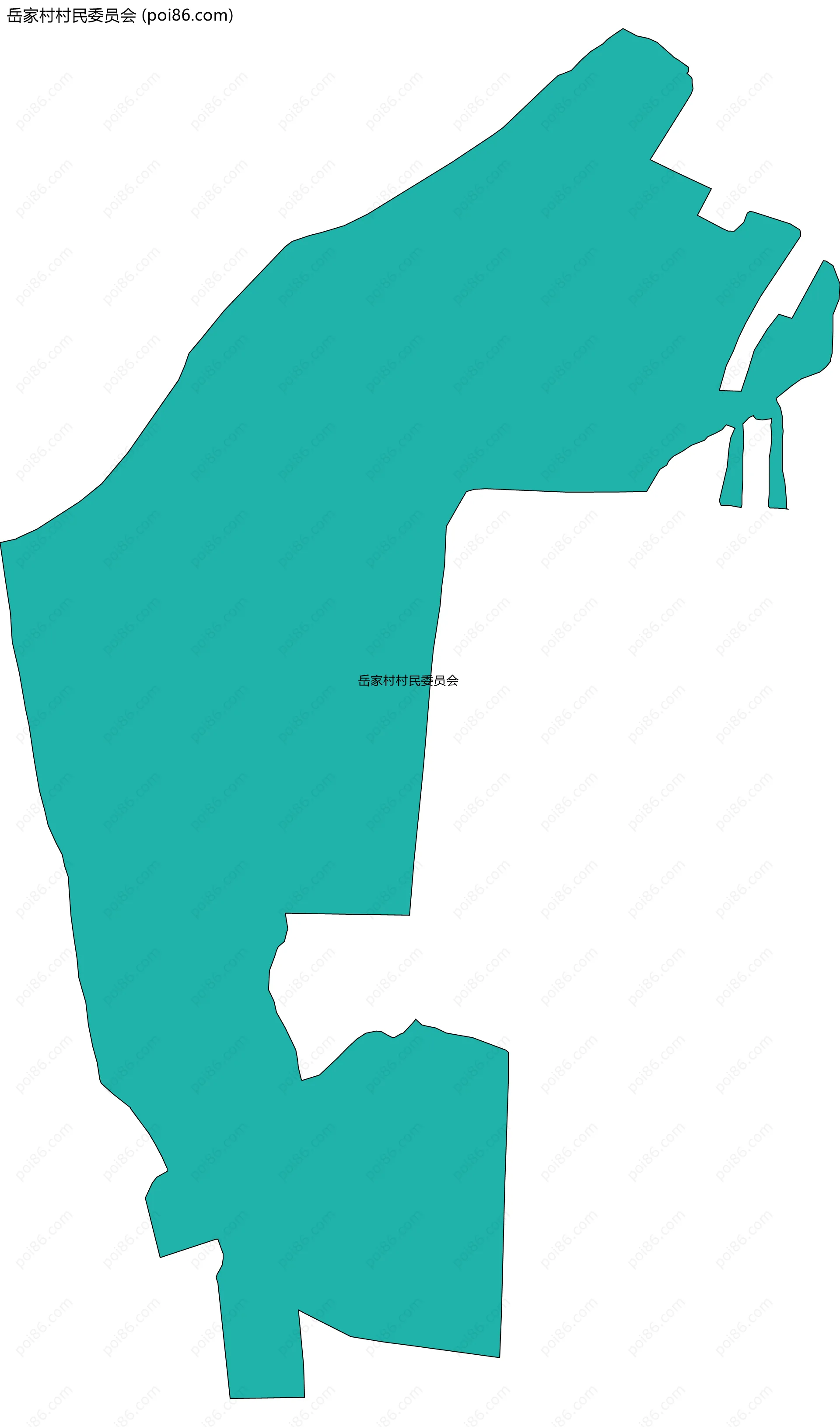 岳家村村民委员会边界地图