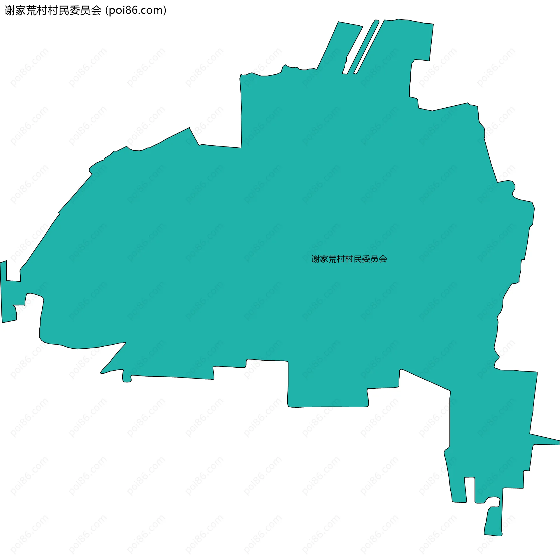 谢家荒村村民委员会边界地图