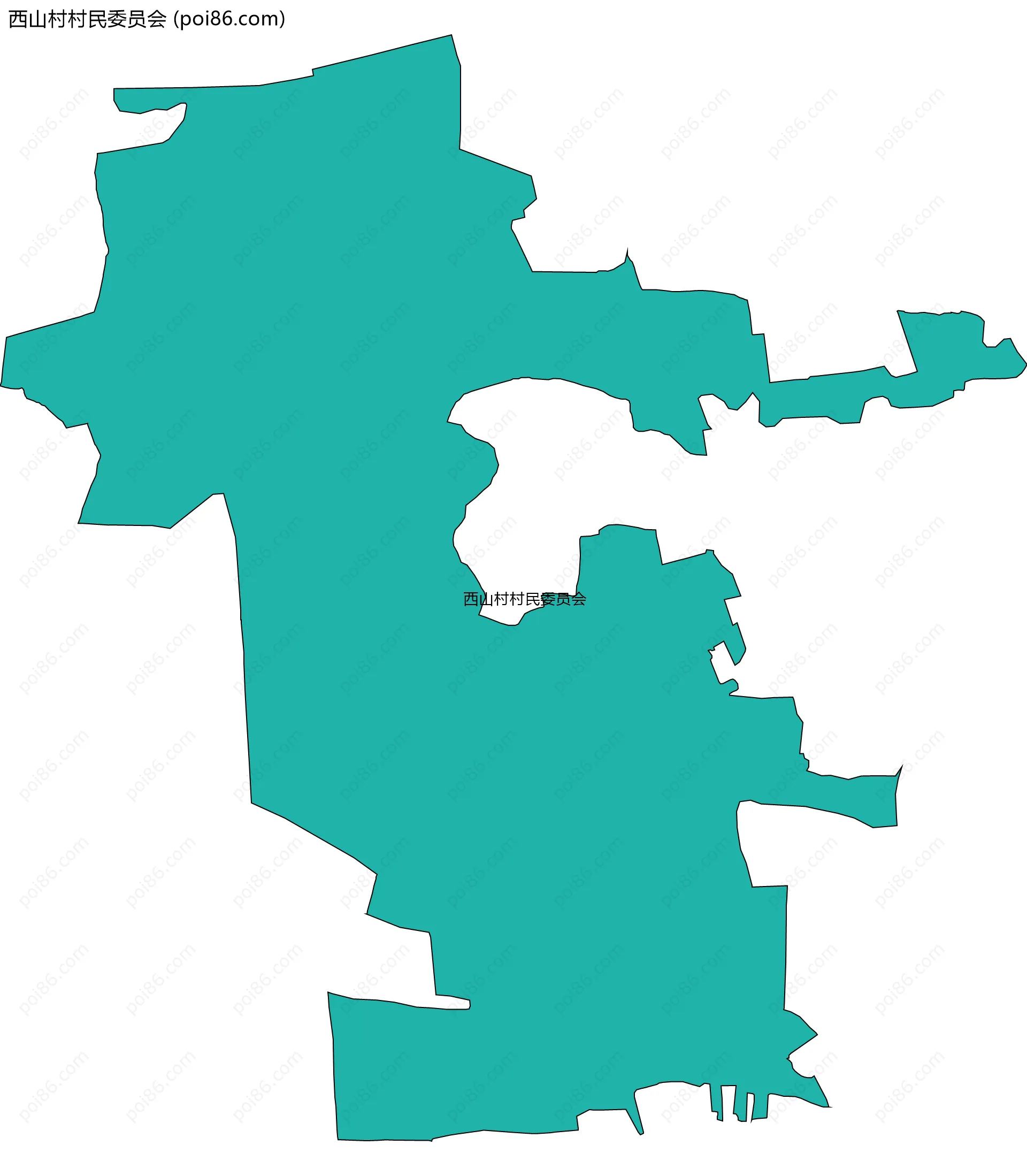 西山村村民委员会边界地图