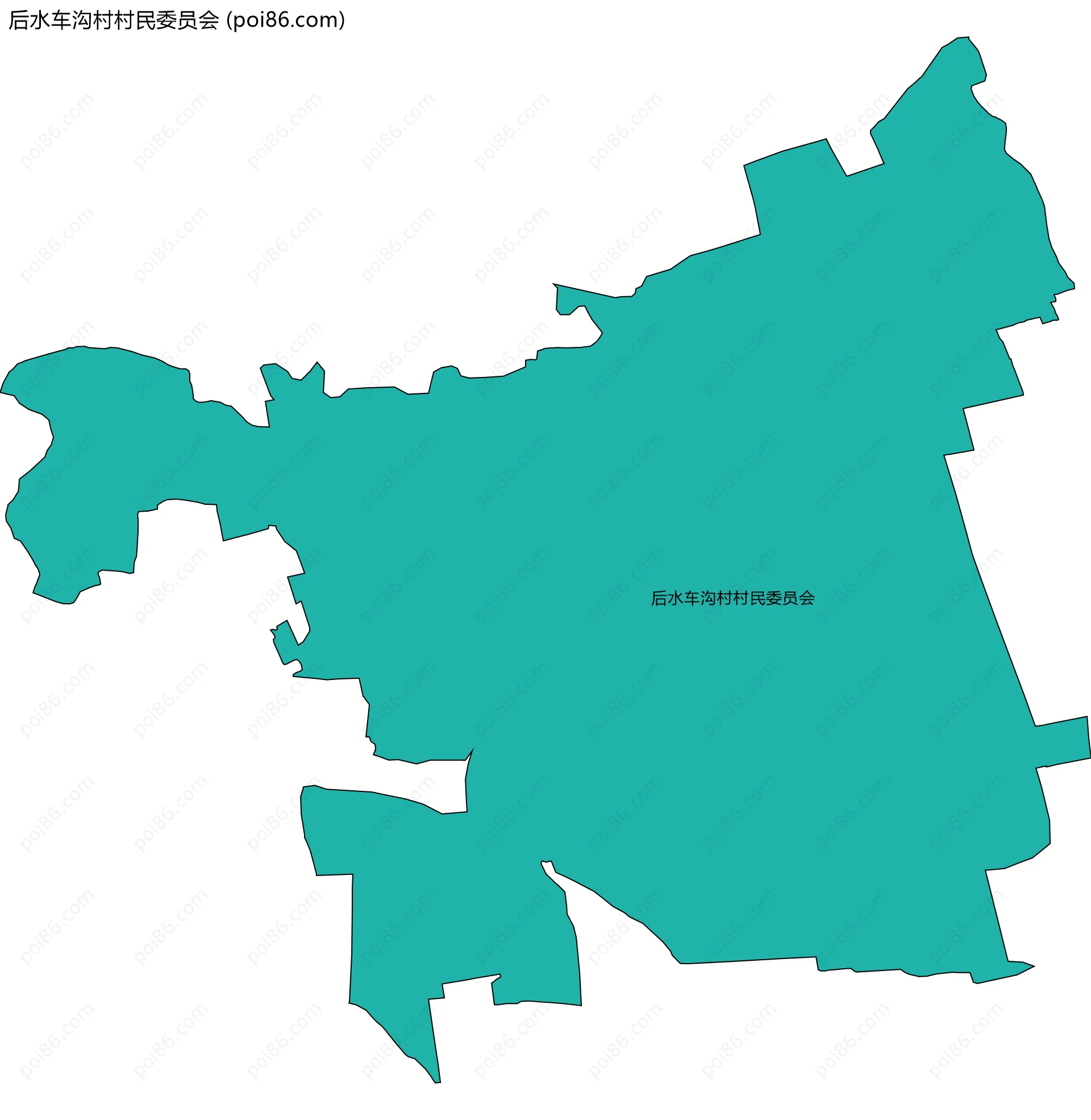 后水车沟村村民委员会边界地图