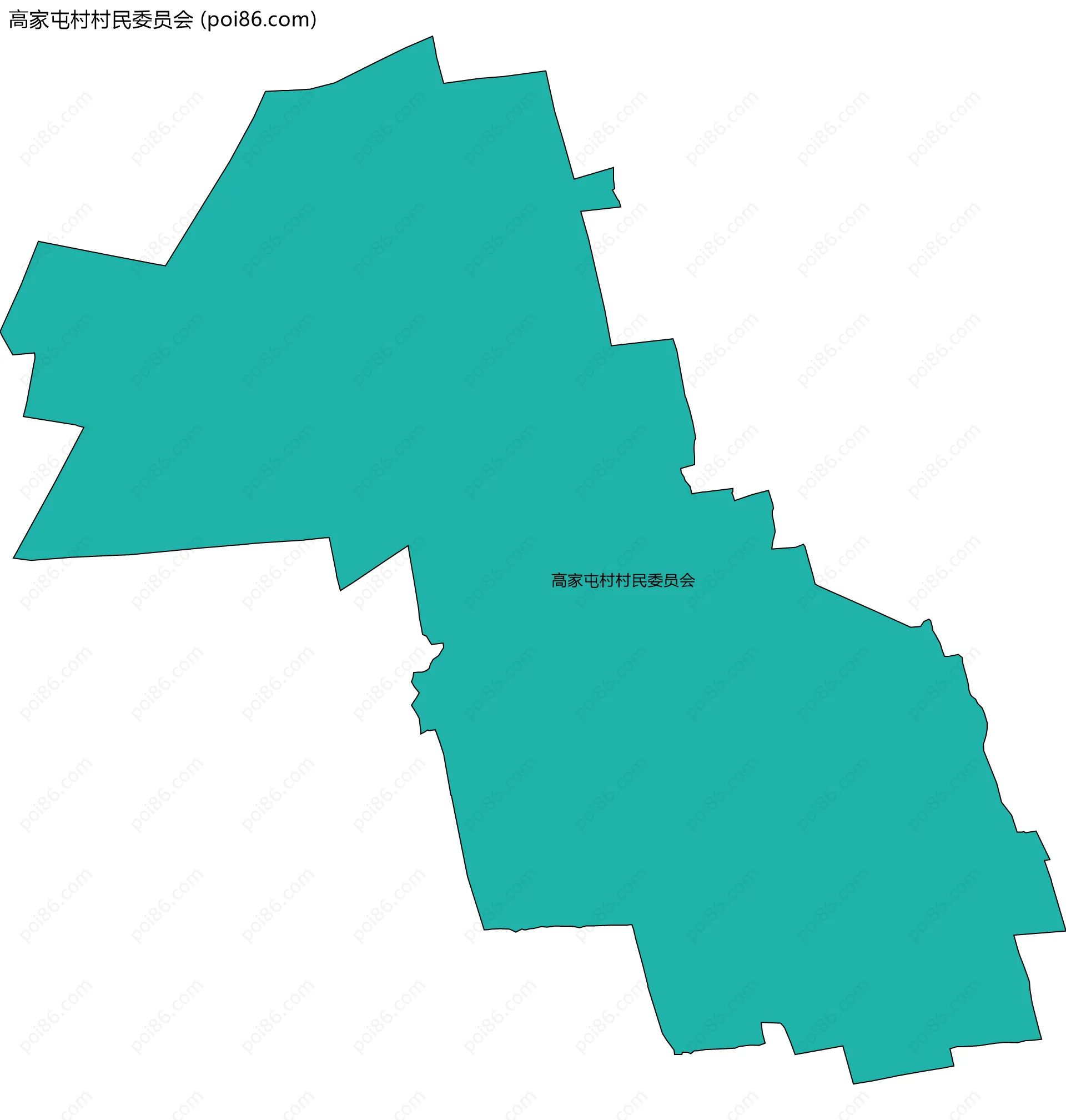 高家屯村村民委员会边界地图
