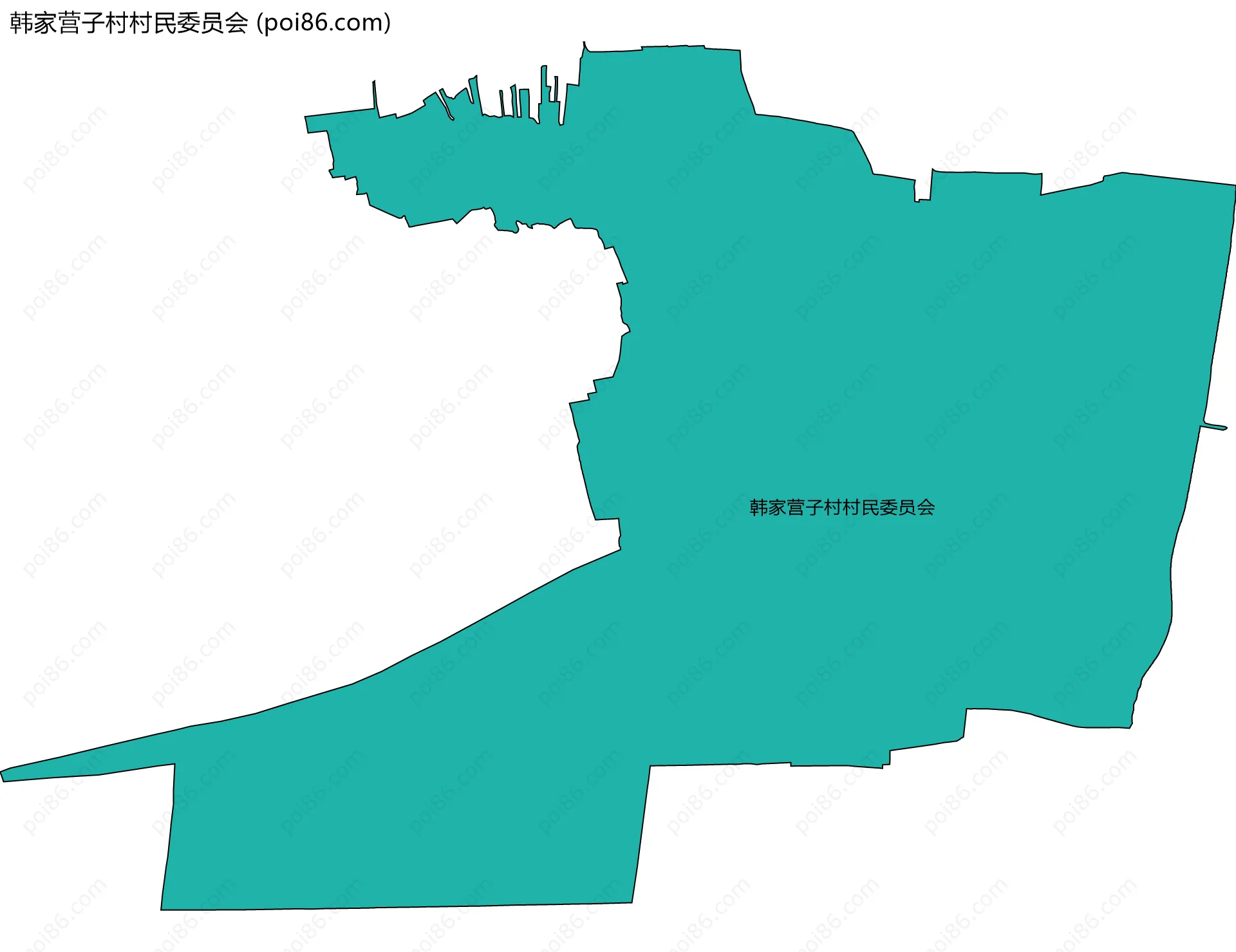 韩家营子村村民委员会边界地图
