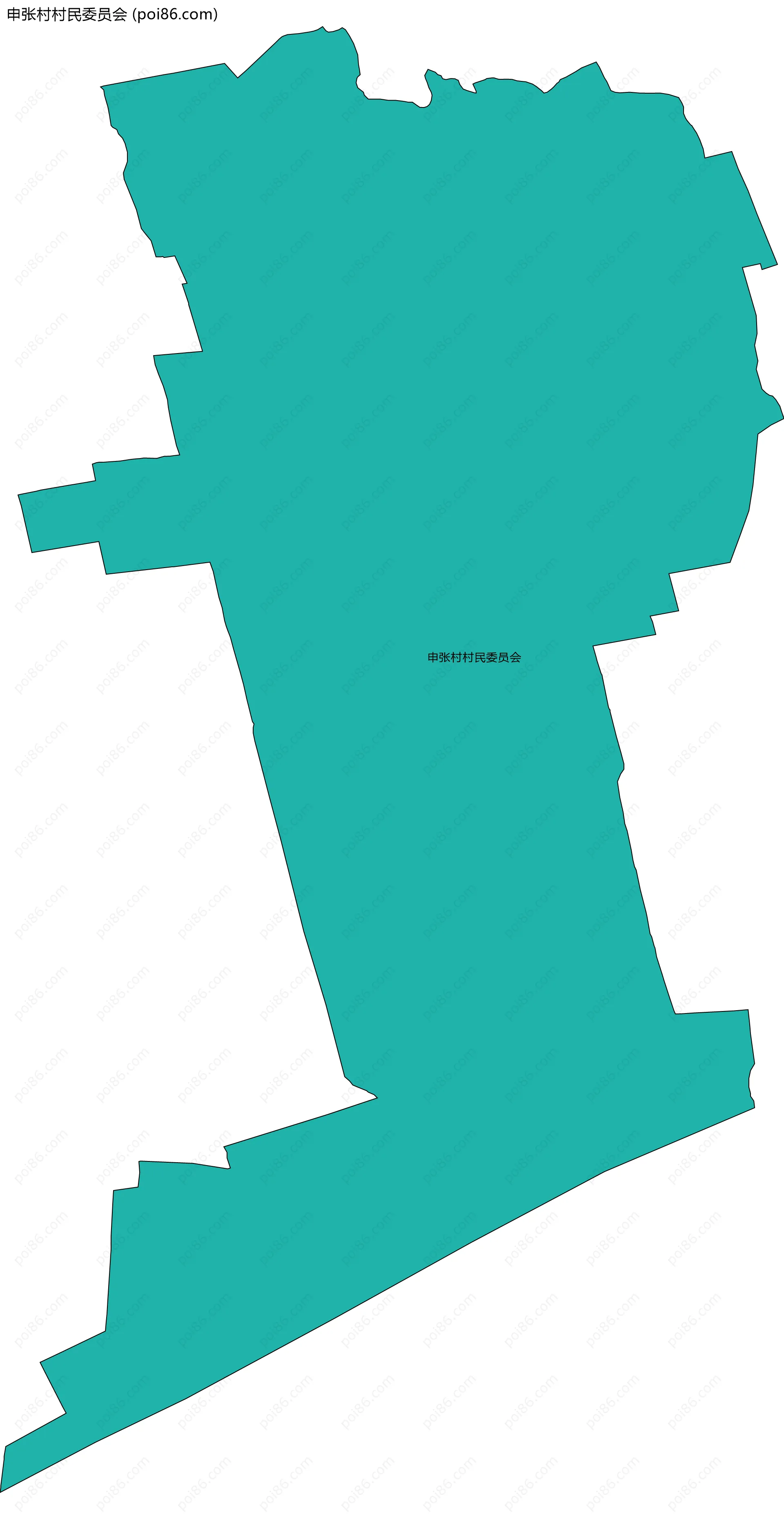 申张村村民委员会边界地图