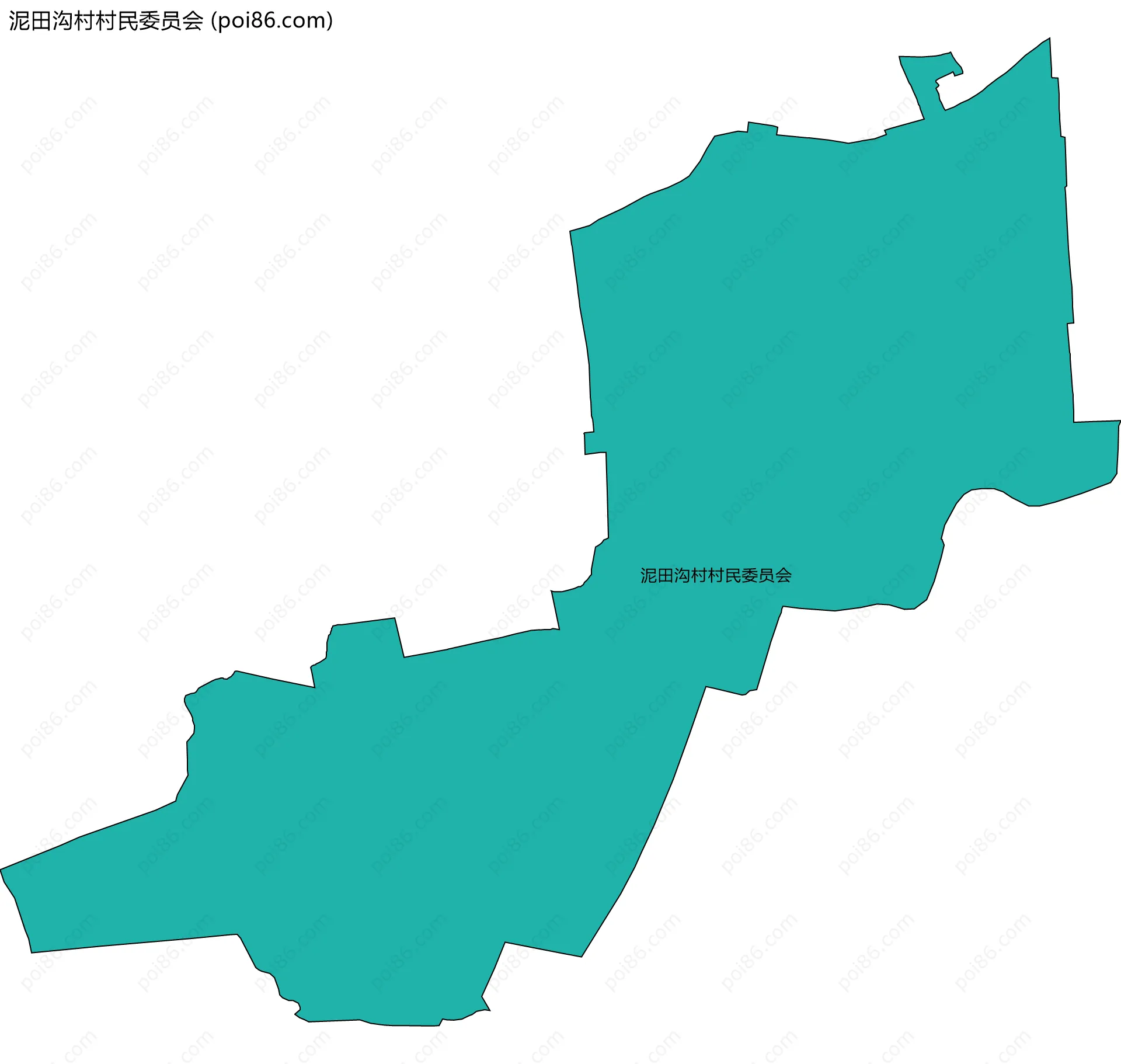 泥田沟村村民委员会边界地图
