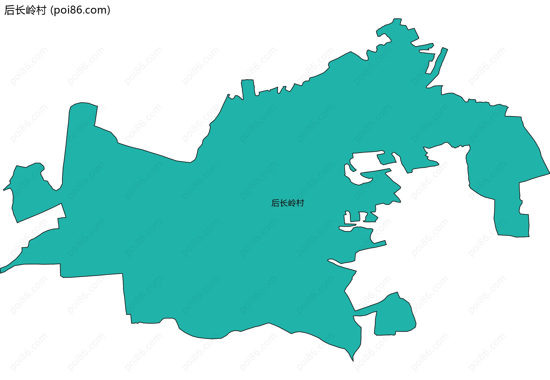 后长岭村边界地图