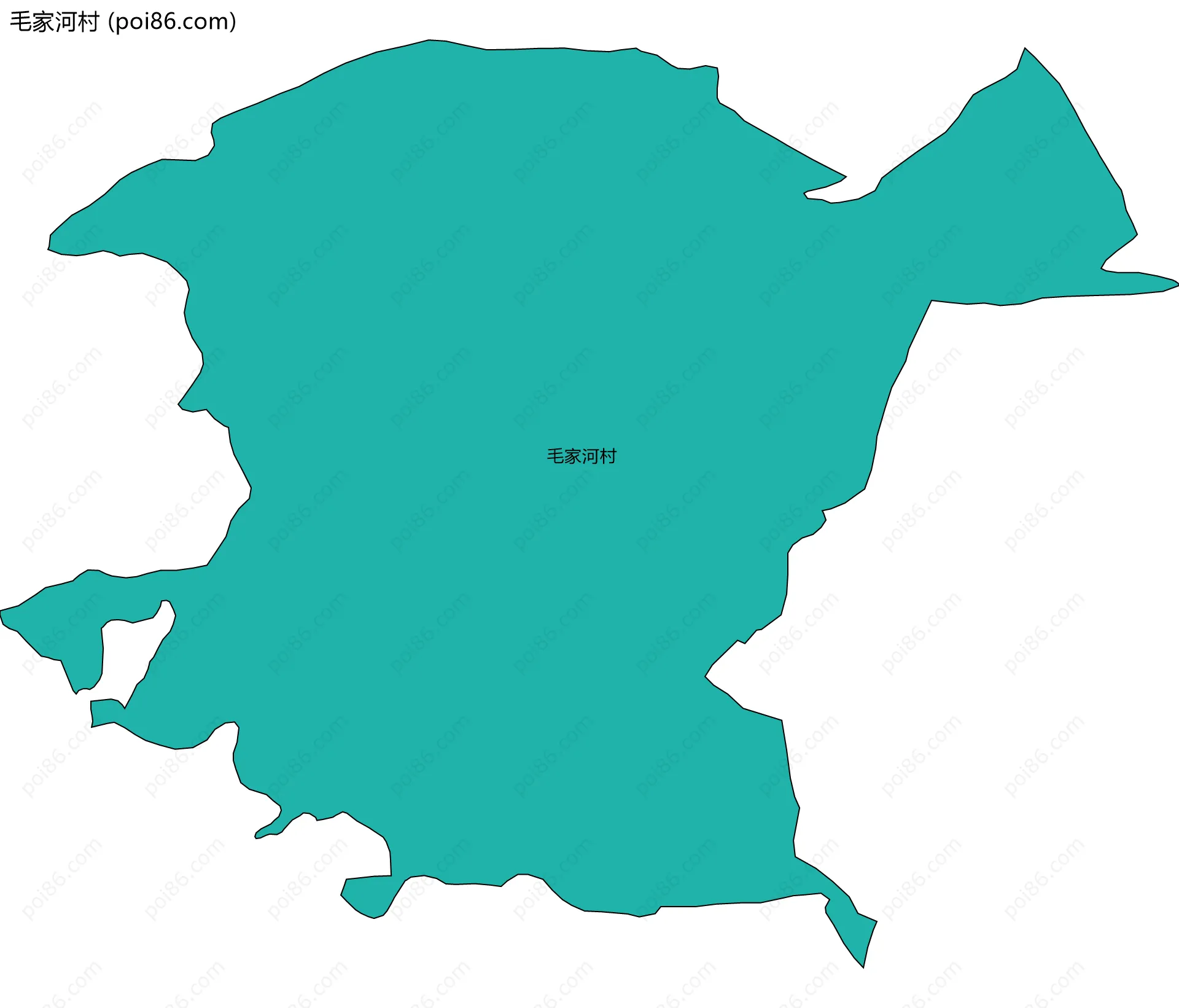 毛家河村边界地图