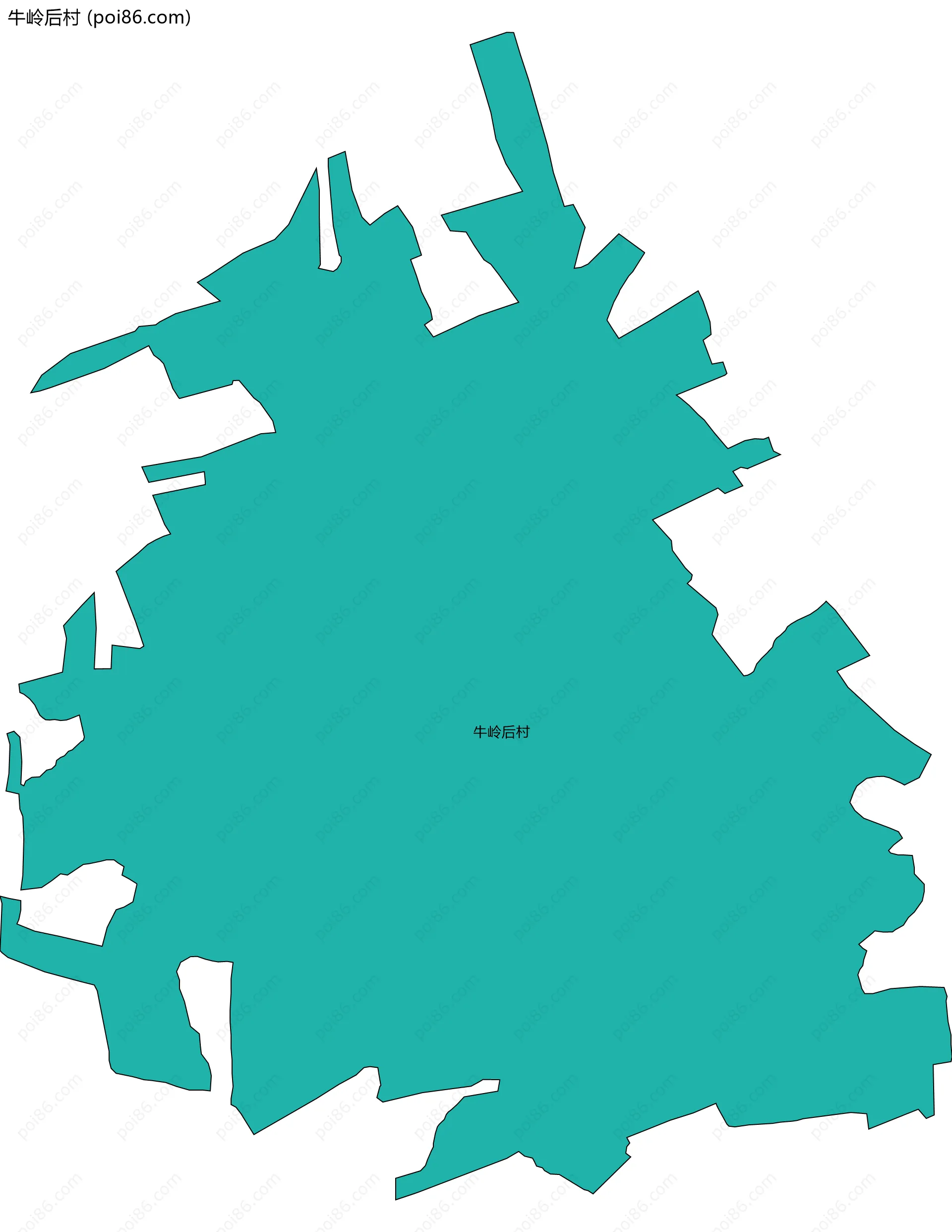 牛岭后村边界地图