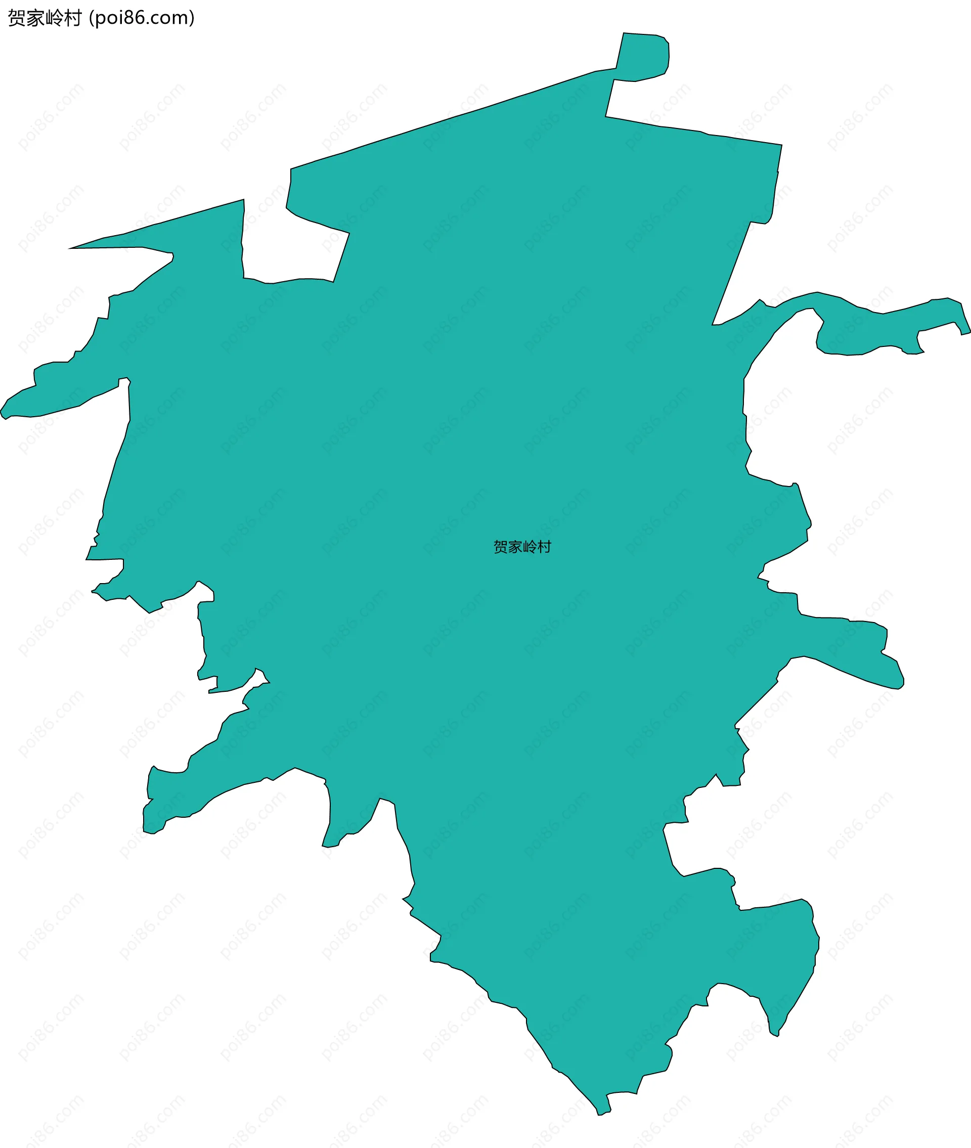 贺家岭村边界地图