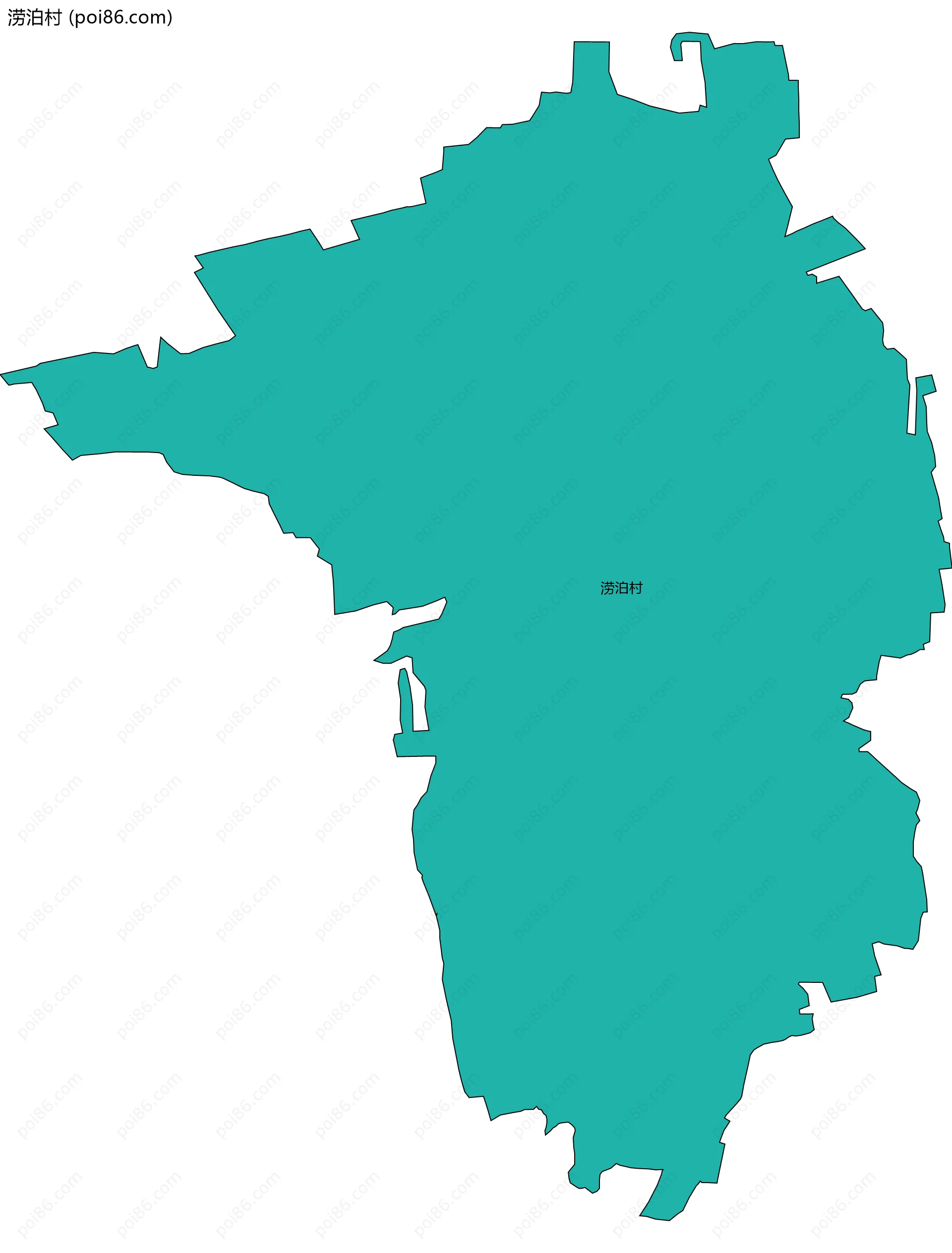 涝泊村边界地图