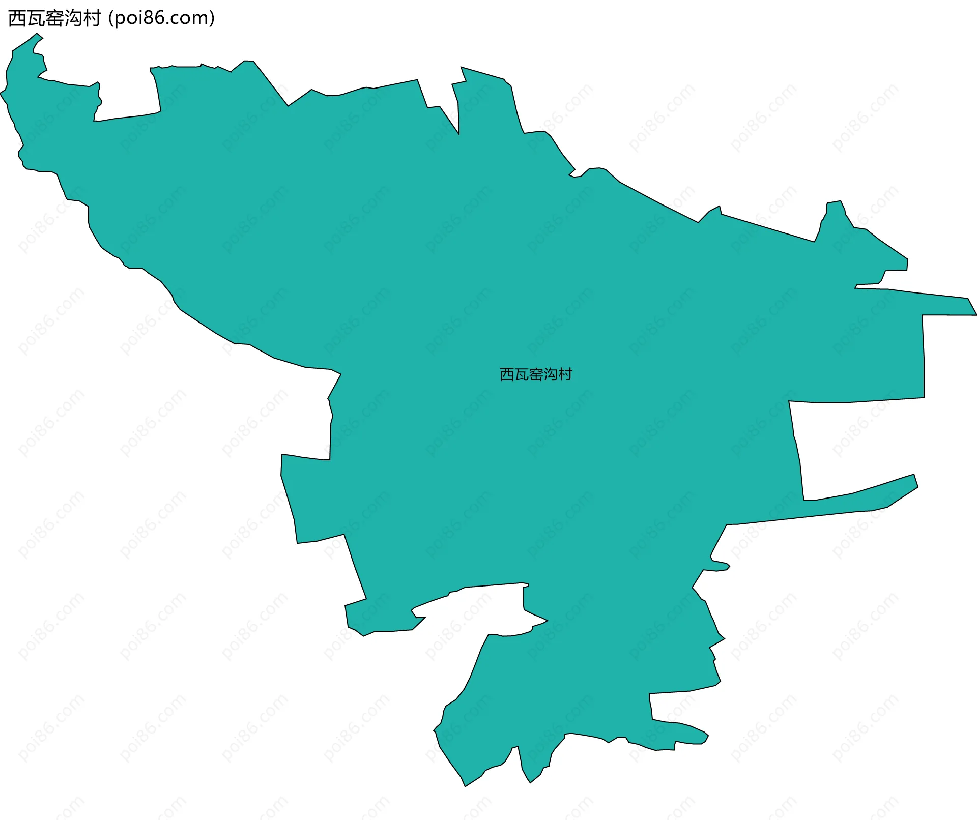 西瓦窑沟村边界地图