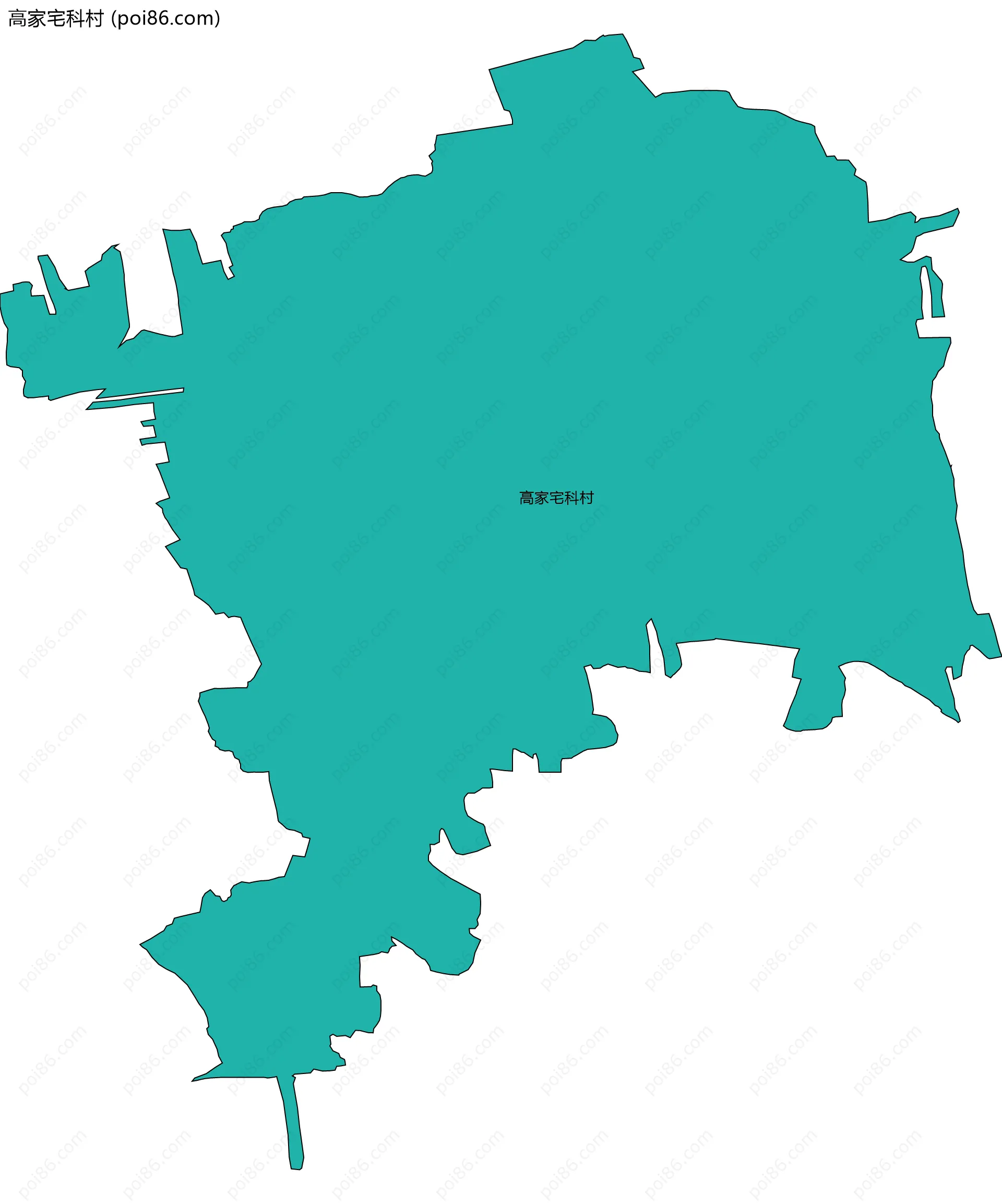 高家宅科村边界地图