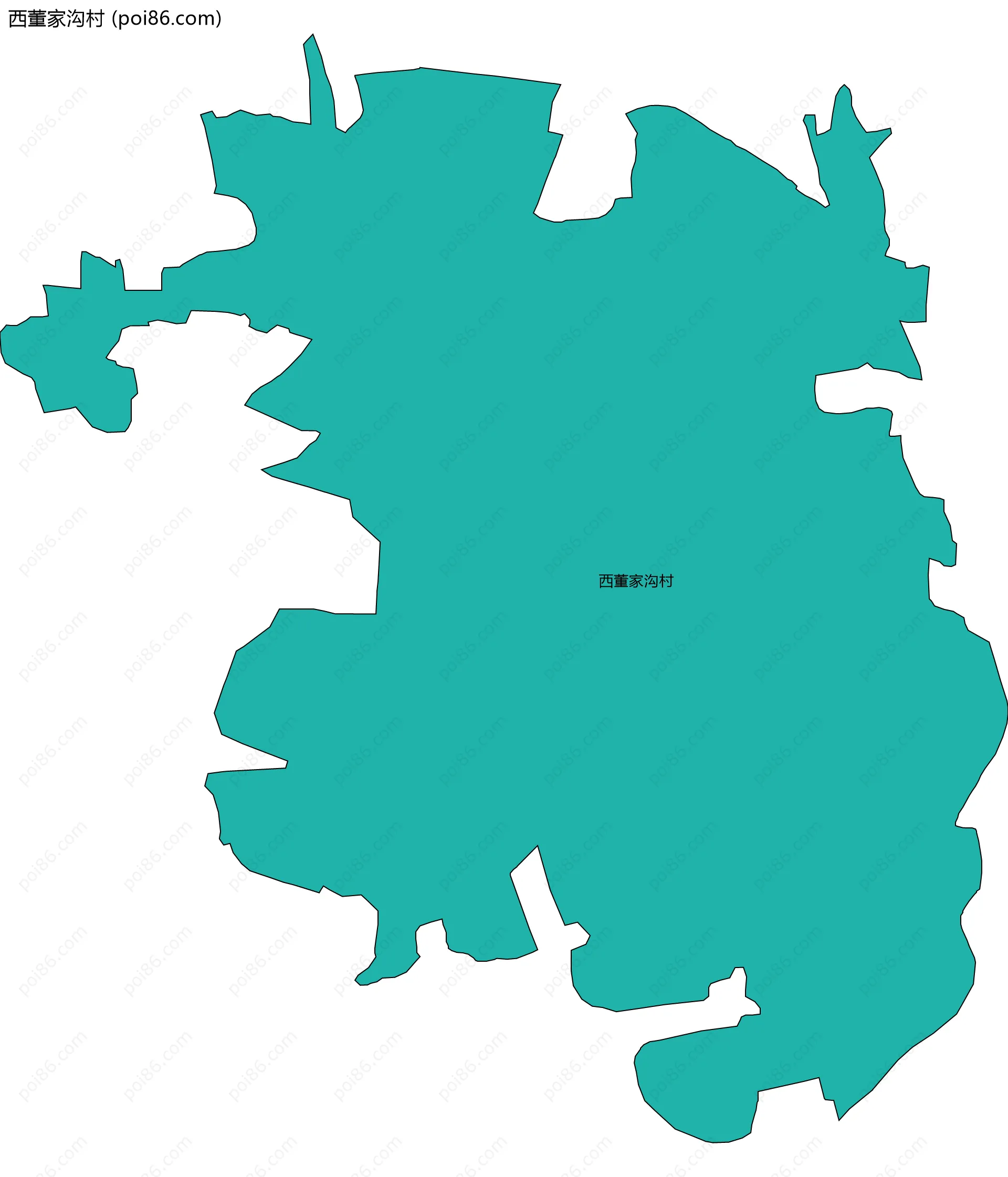 西董家沟村边界地图