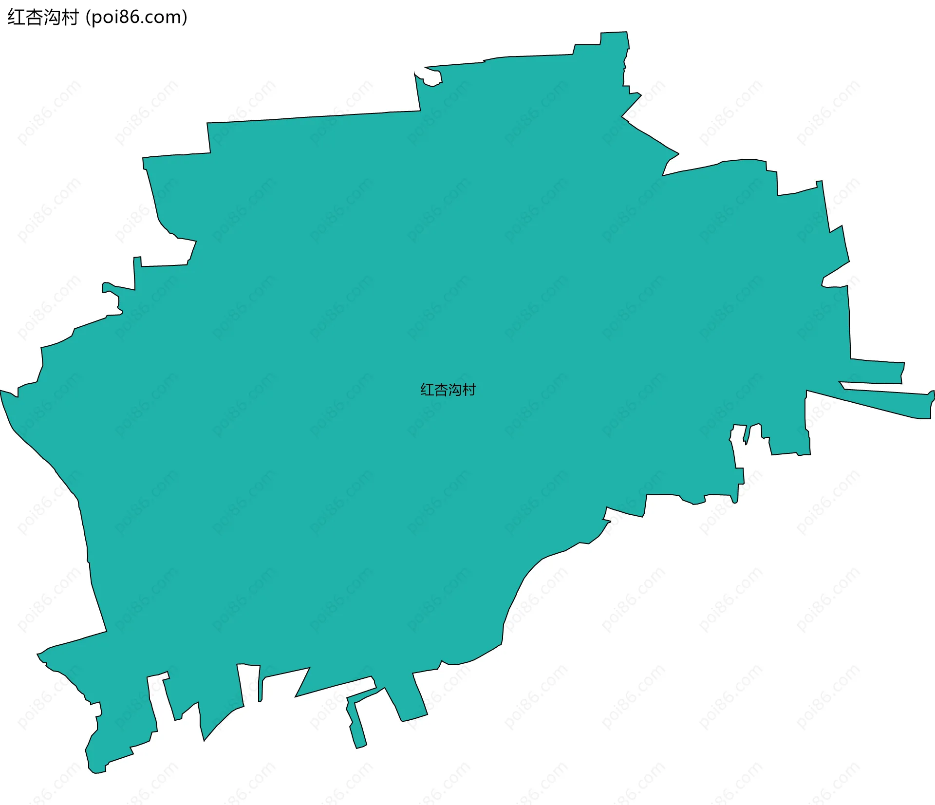红杏沟村边界地图