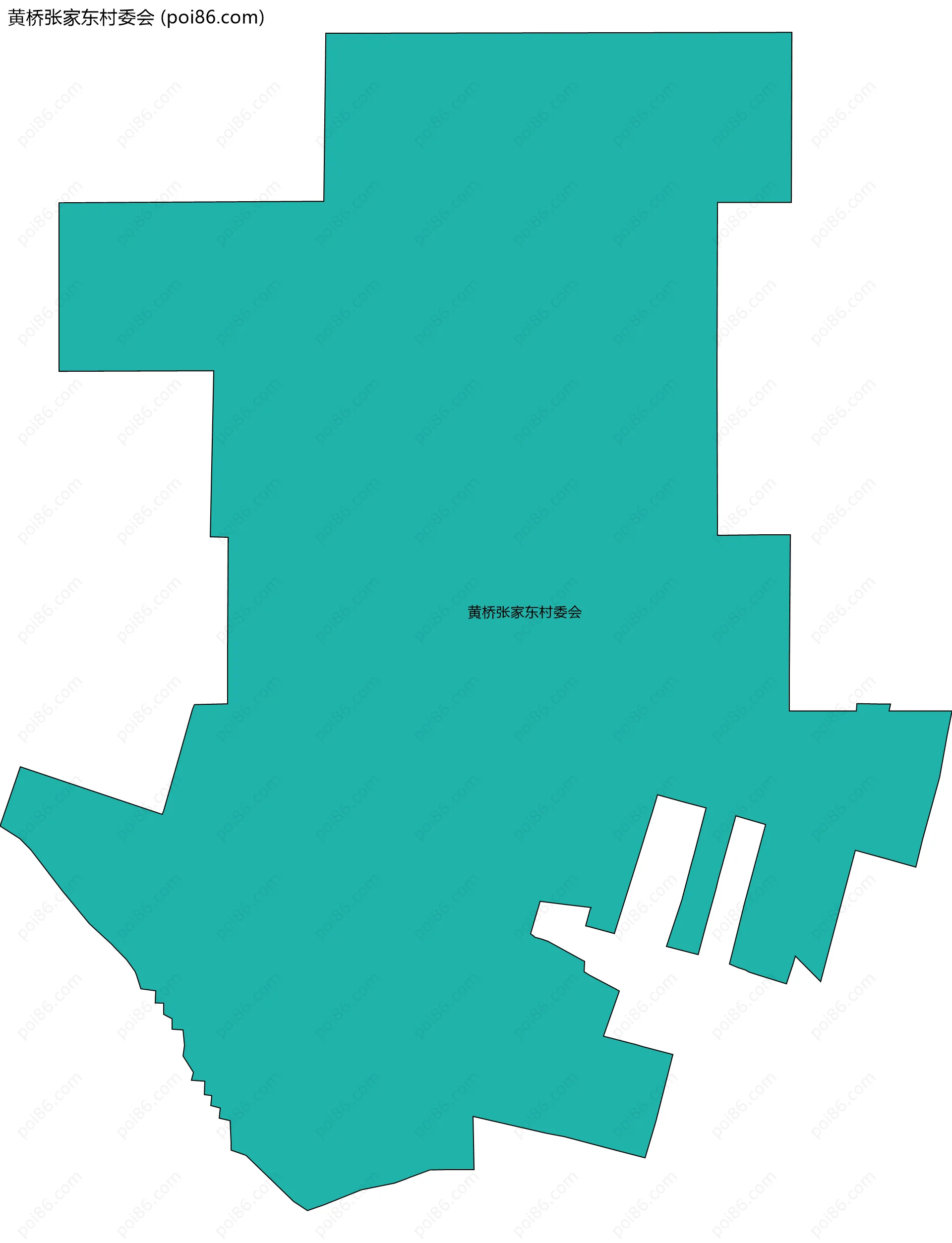 黄桥张家东村委会边界地图