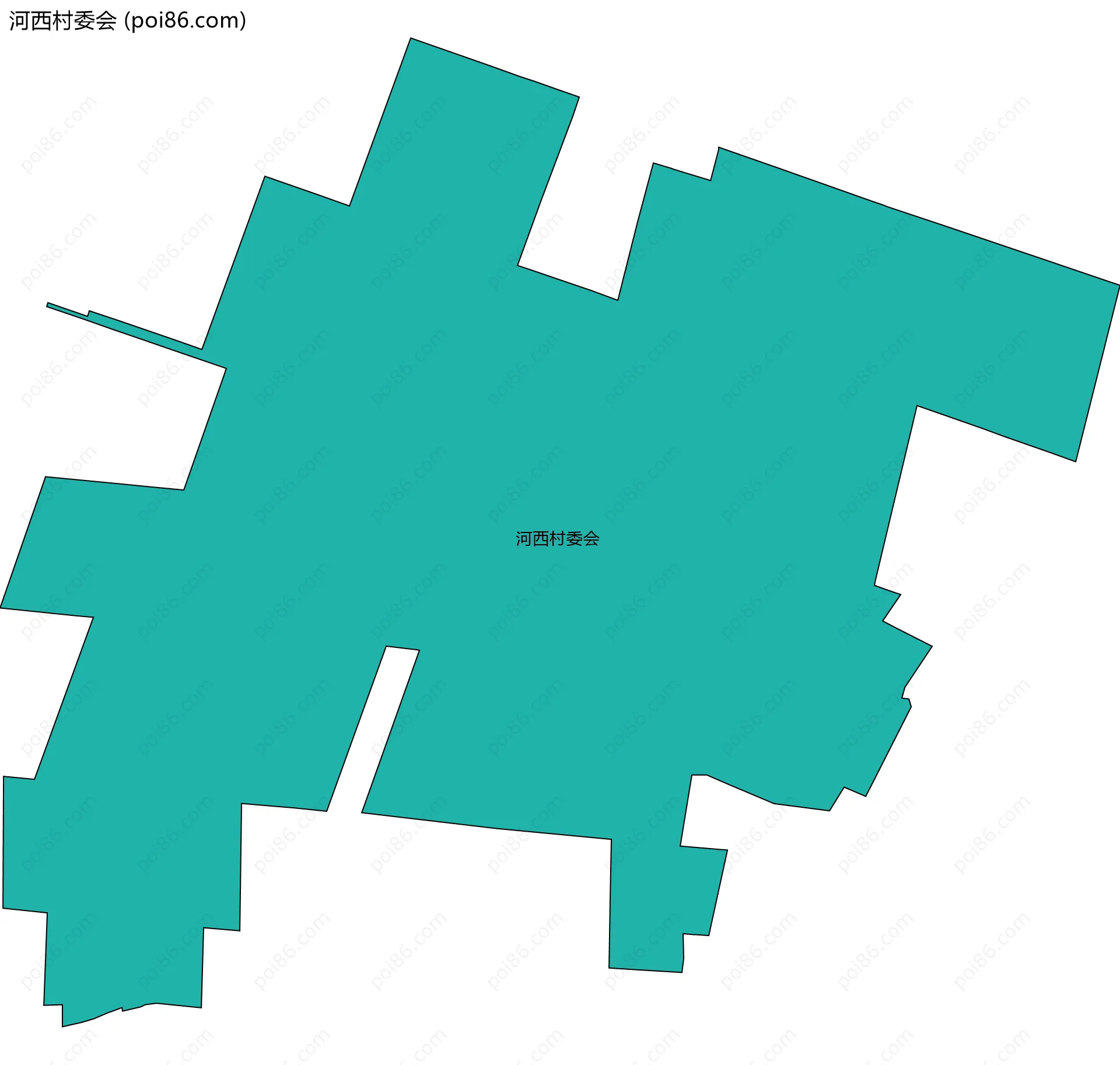 河西村委会边界地图
