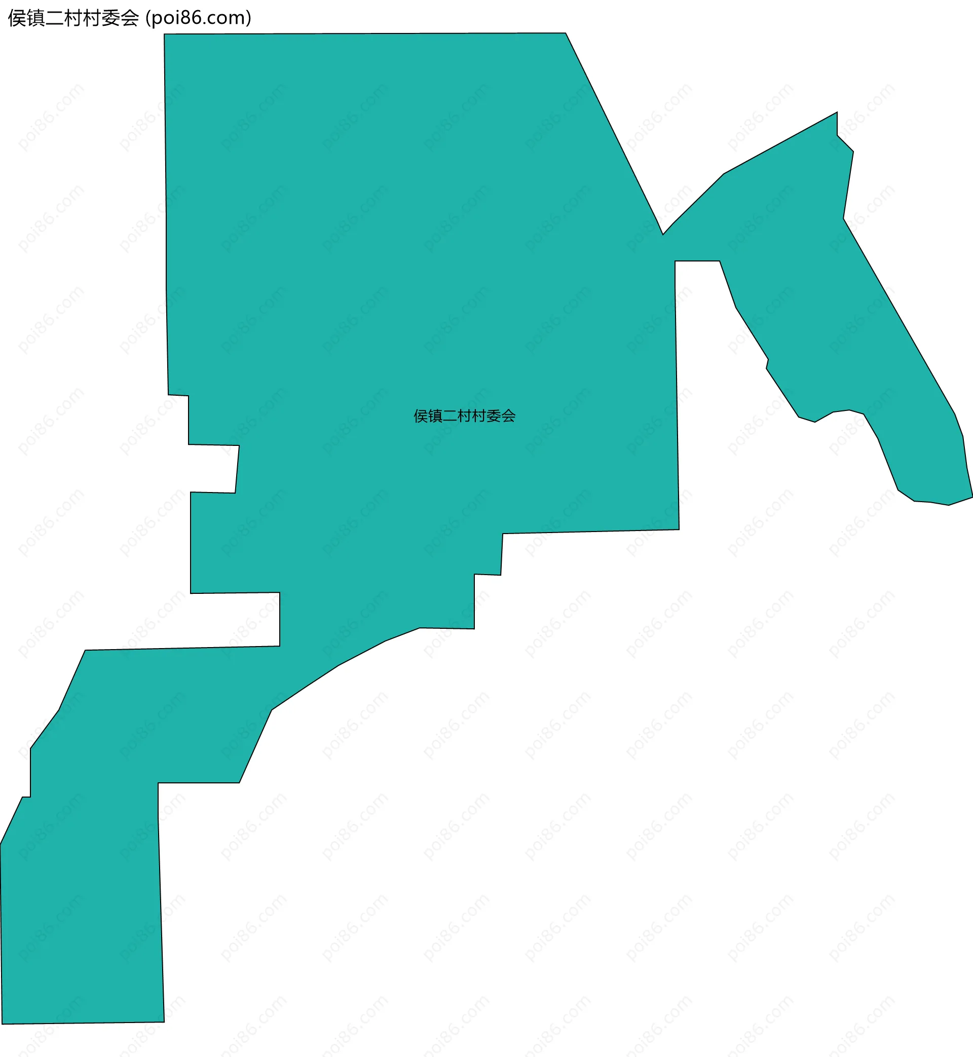 侯镇二村村委会边界地图
