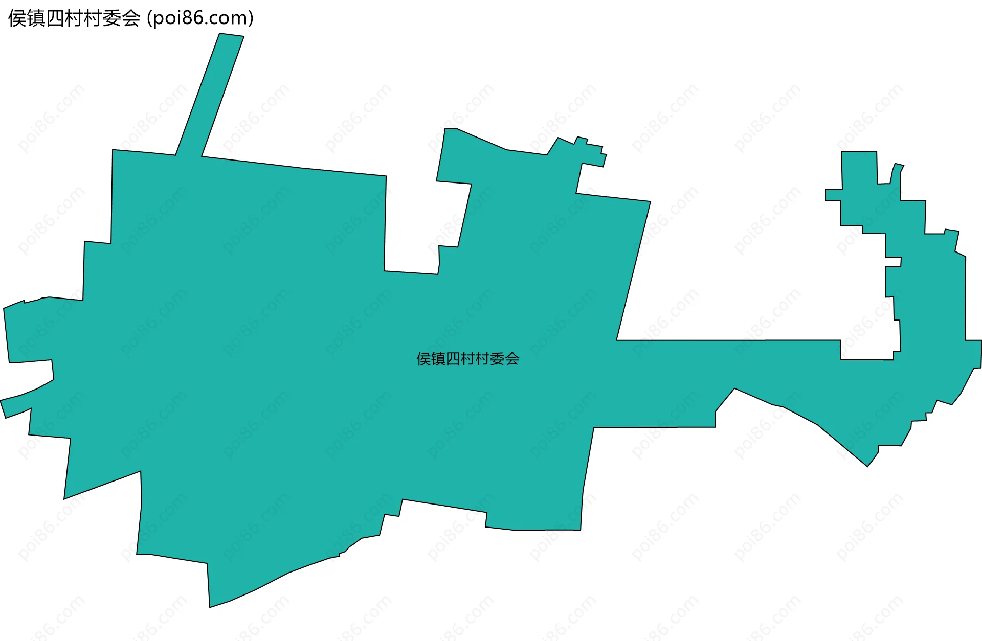 侯镇四村村委会边界地图