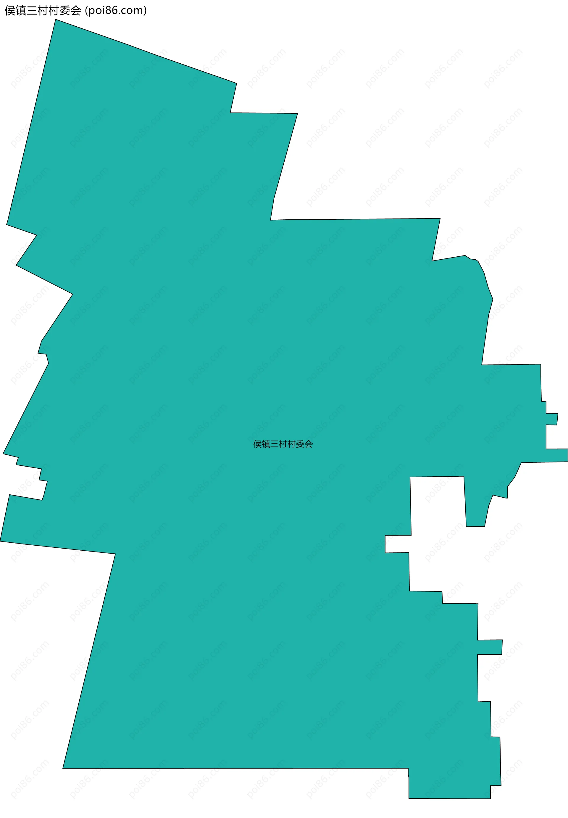 侯镇三村村委会边界地图