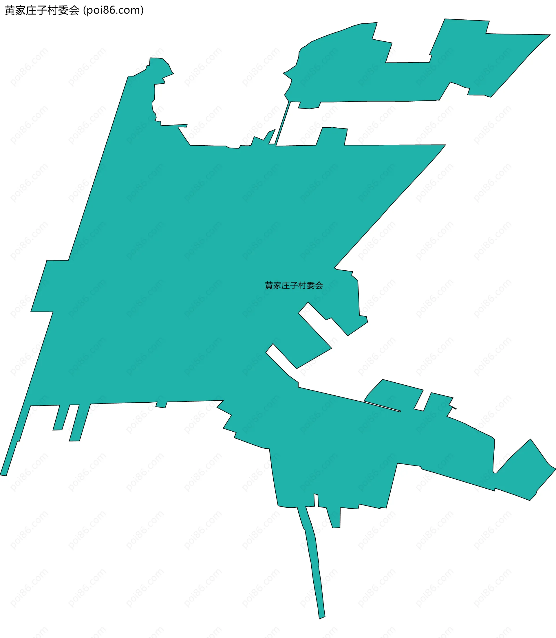 黄家庄子村委会边界地图