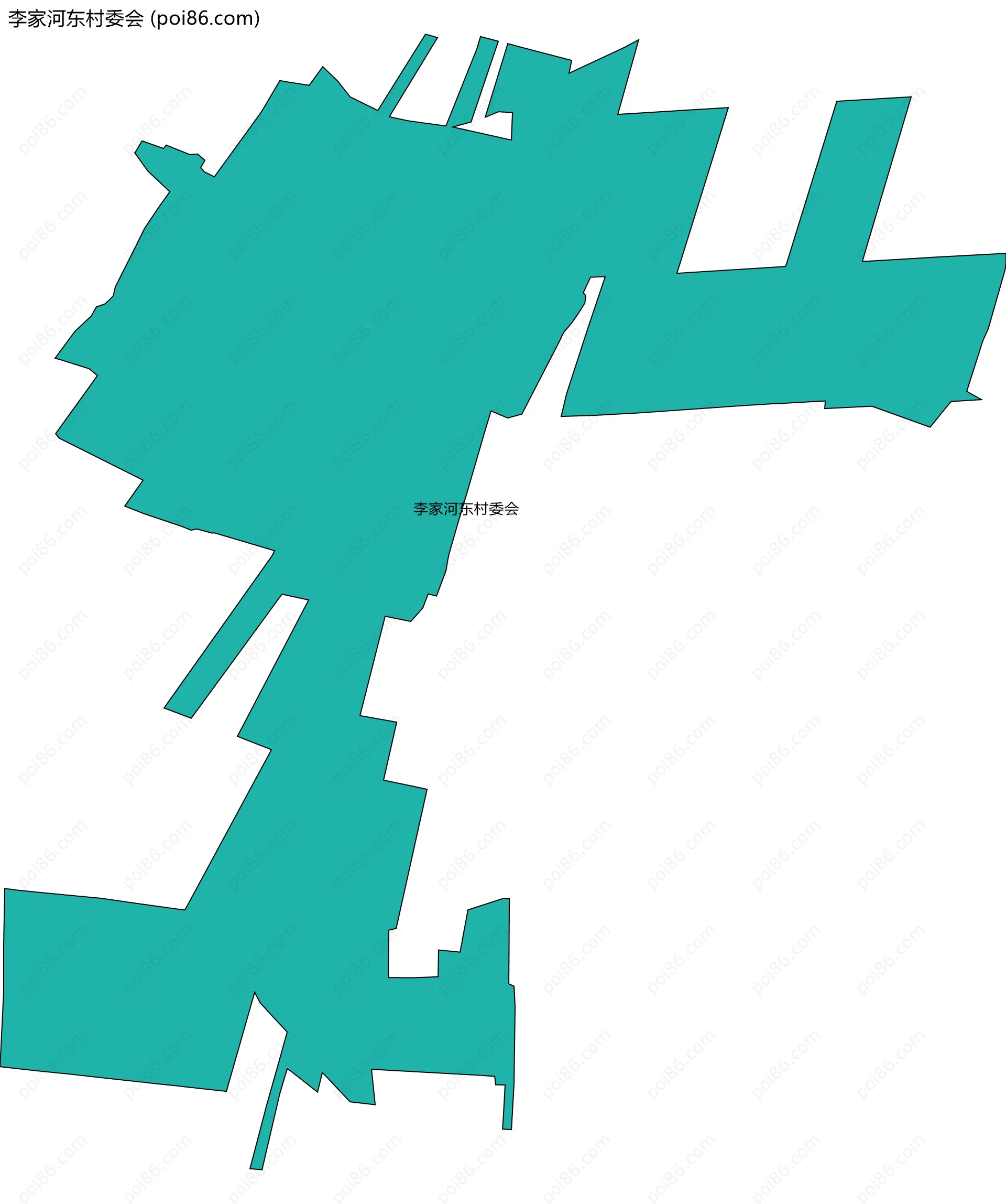 李家河东村委会边界地图