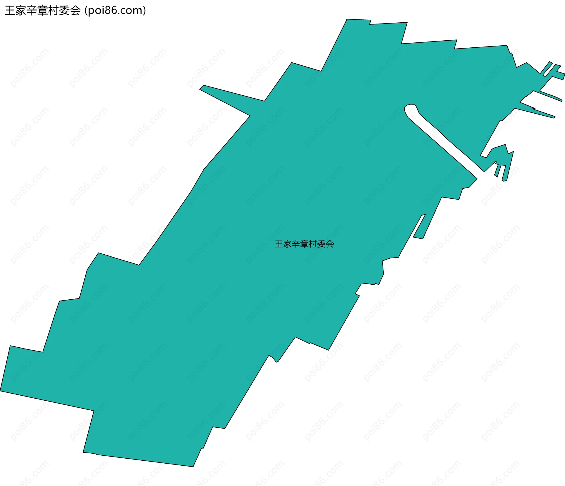 王家辛章村委会边界地图