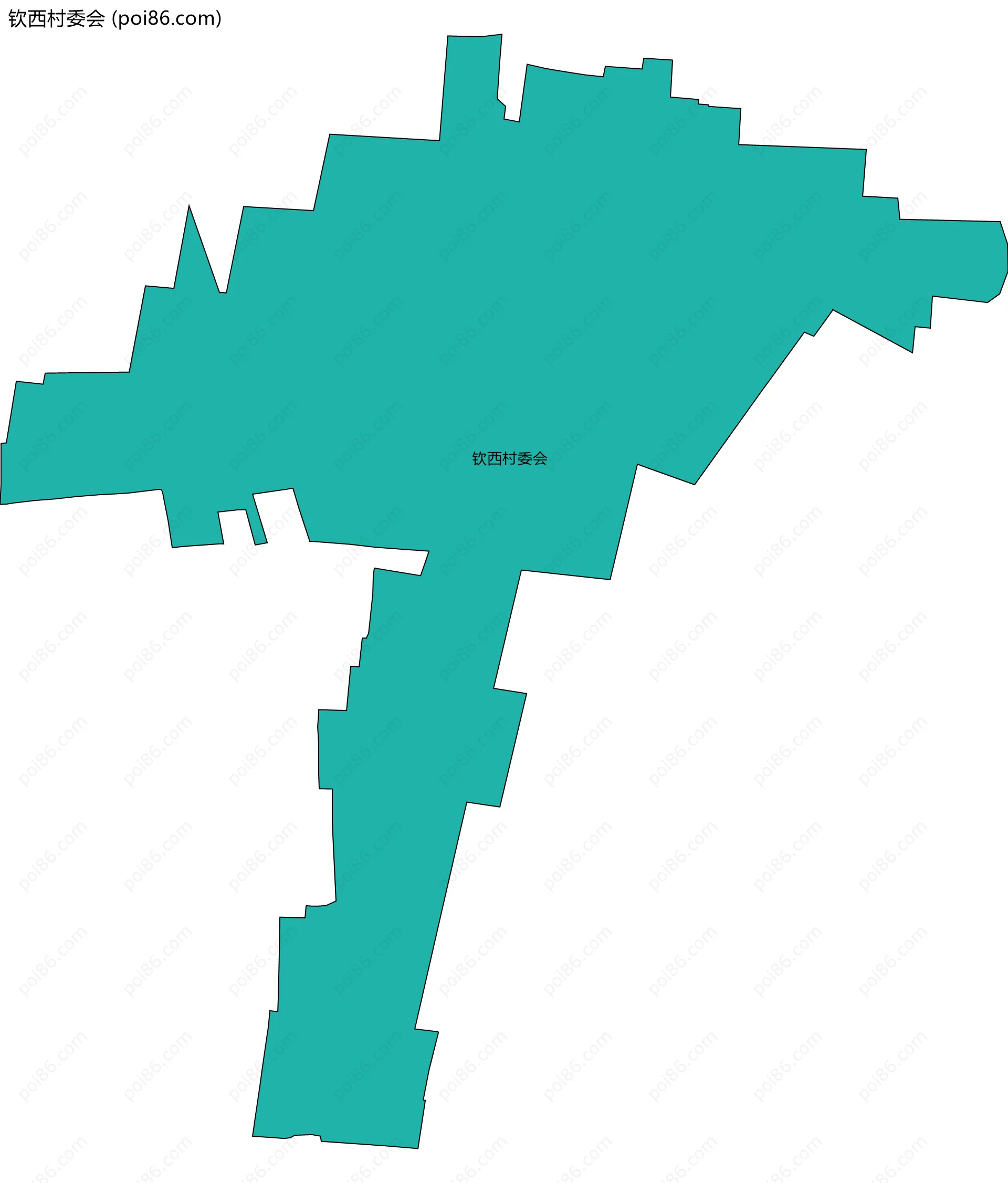 钦西村委会边界地图