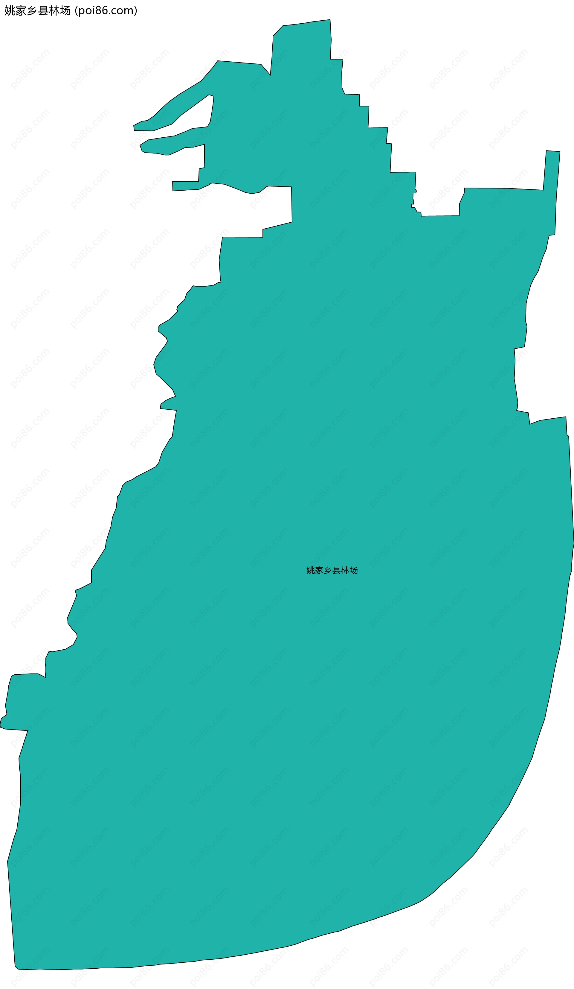 姚家乡县林场边界地图