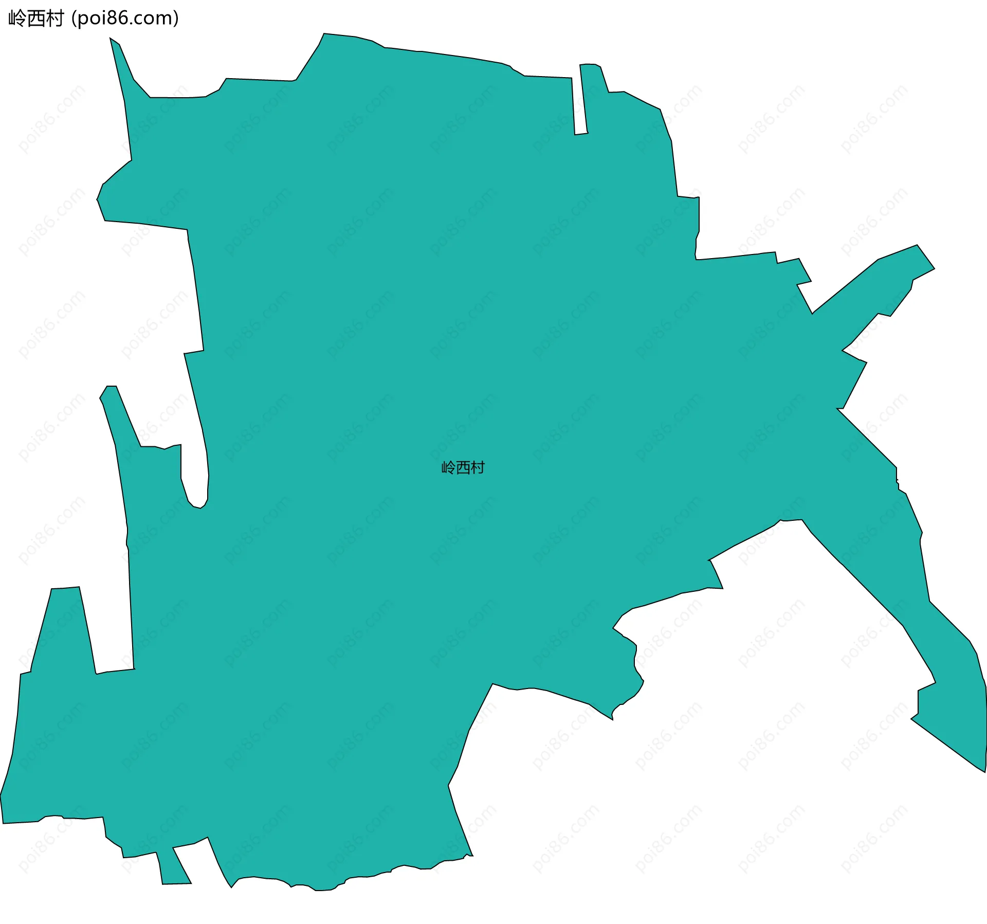 岭西村边界地图