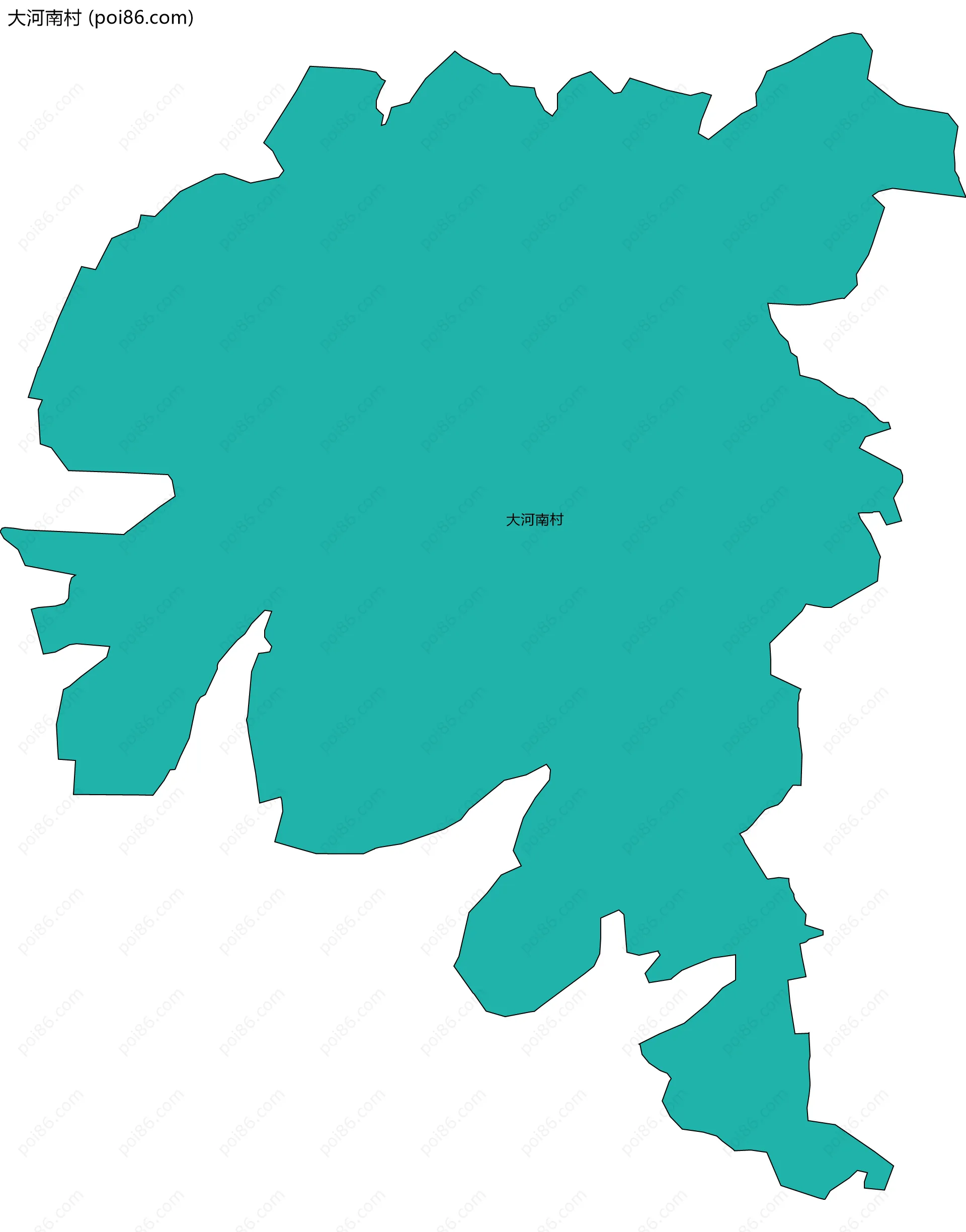 大河南村边界地图