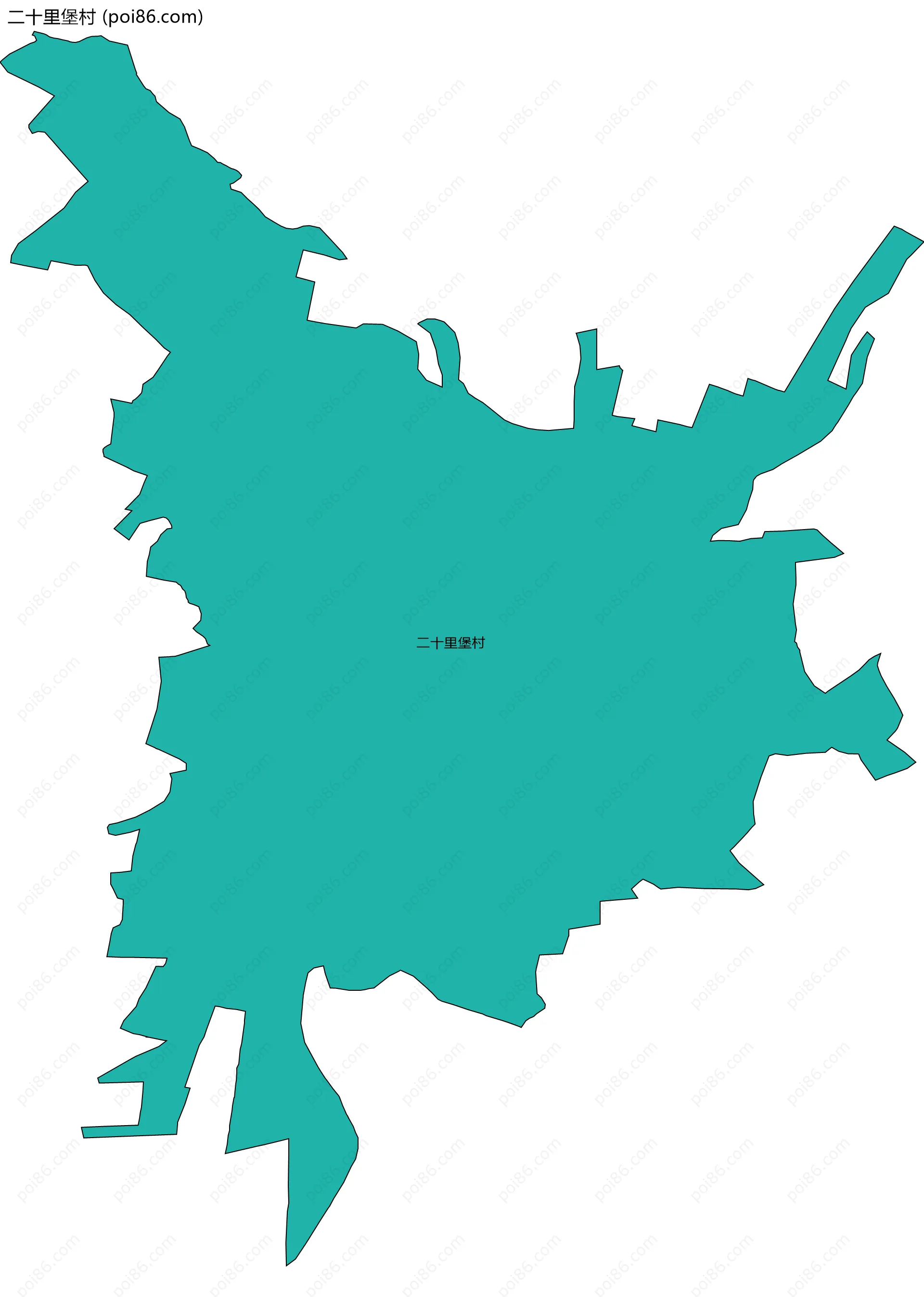 二十里堡村边界地图