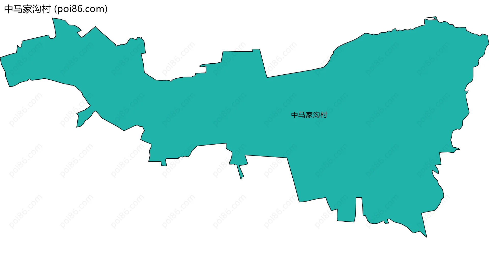 中马家沟村边界地图