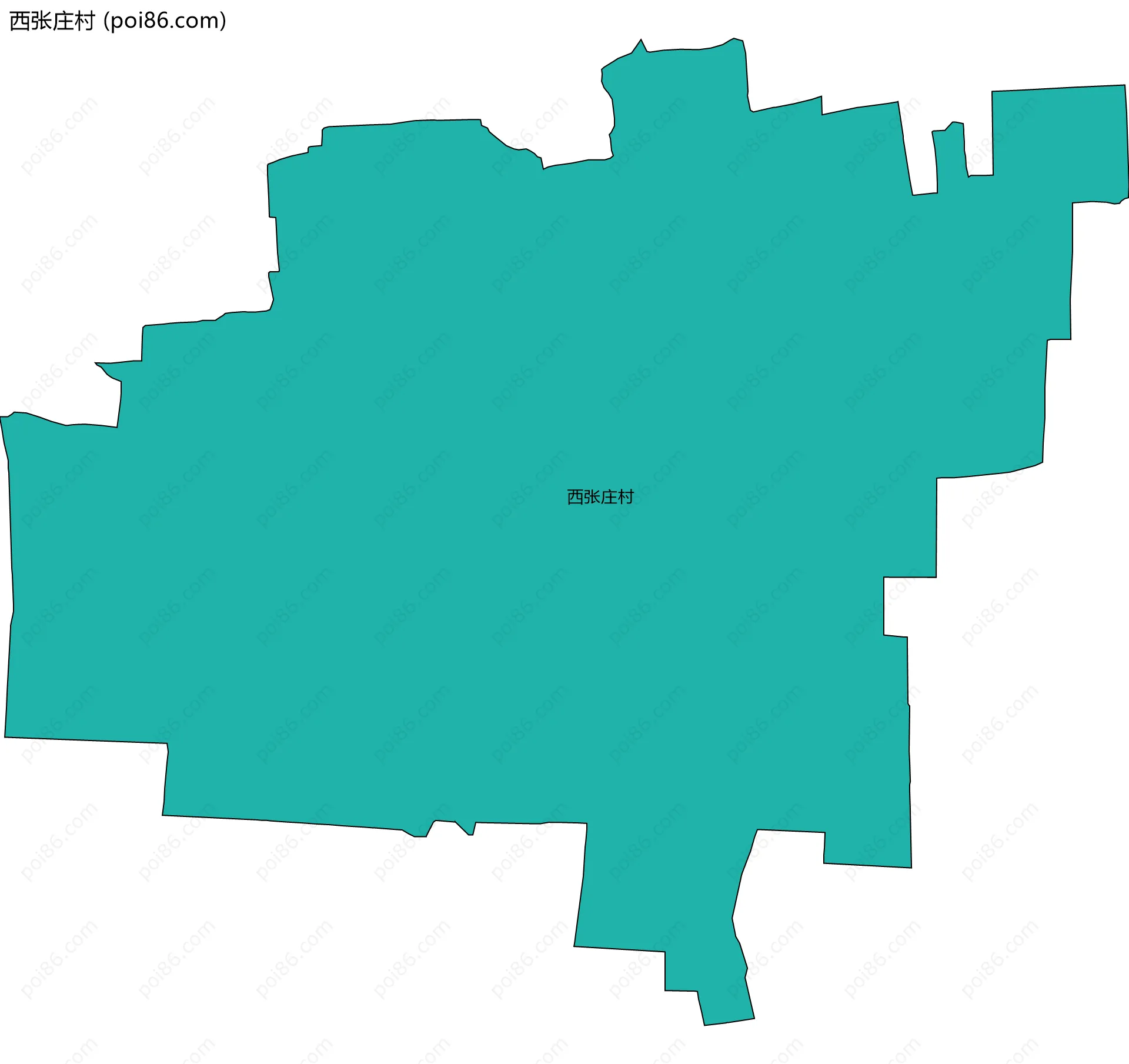 西张庄村边界地图