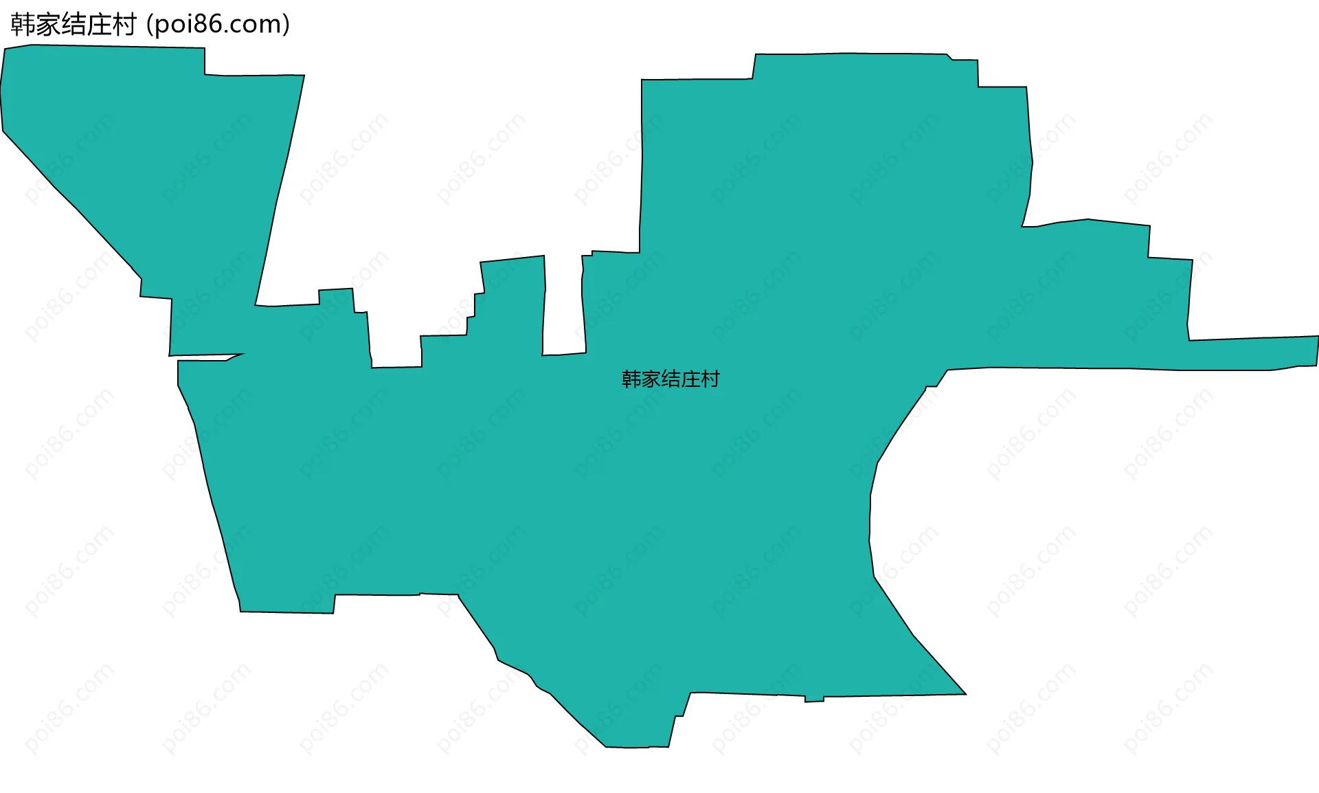 韩家结庄村边界地图