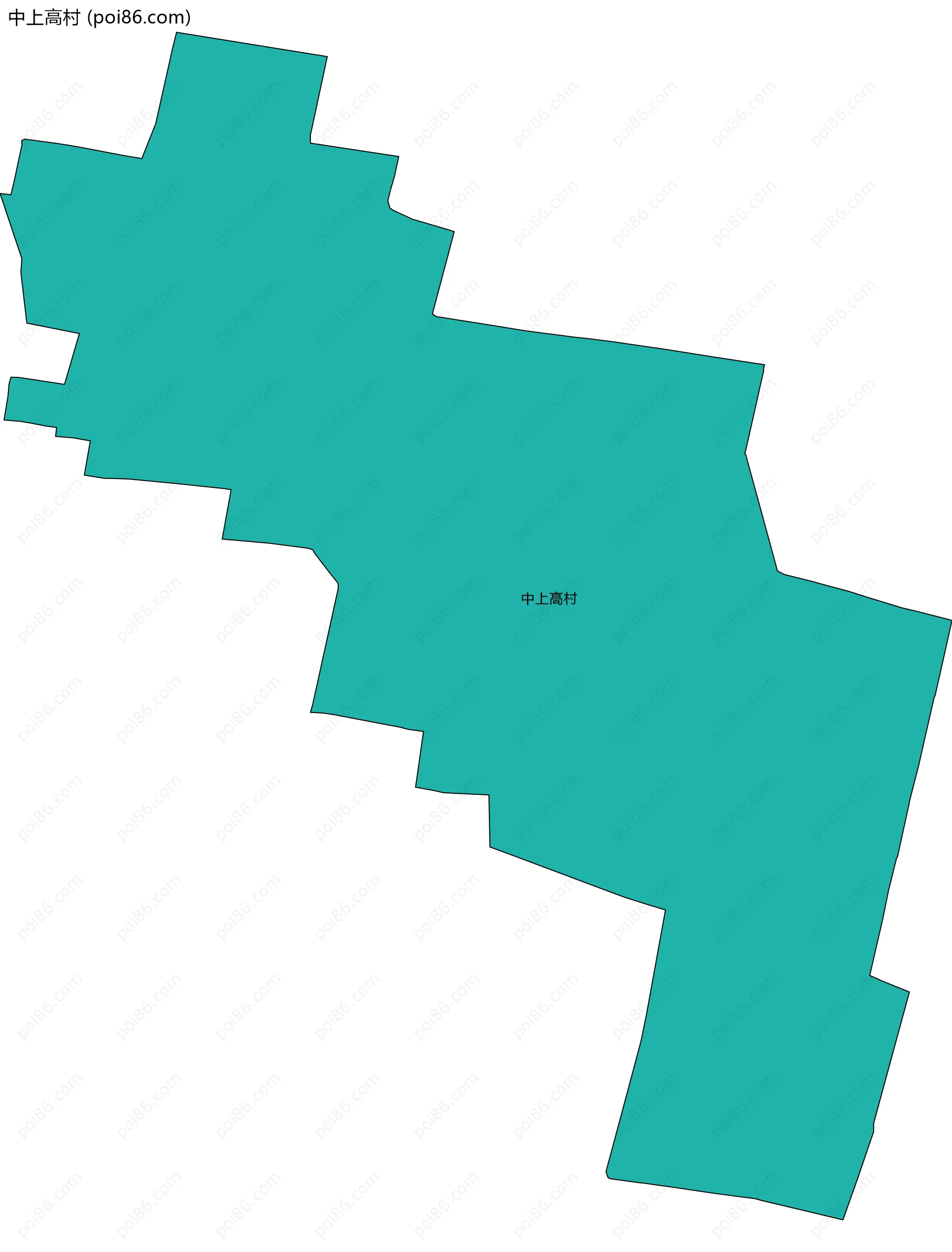 中上高村边界地图