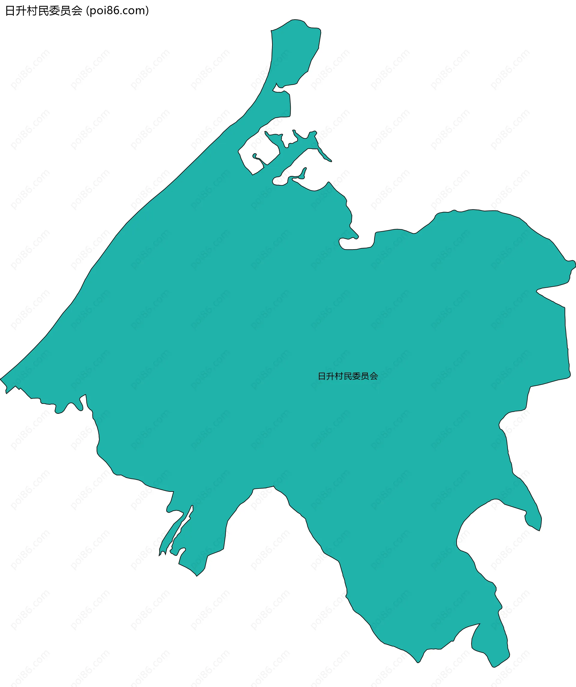 日升村民委员会边界地图