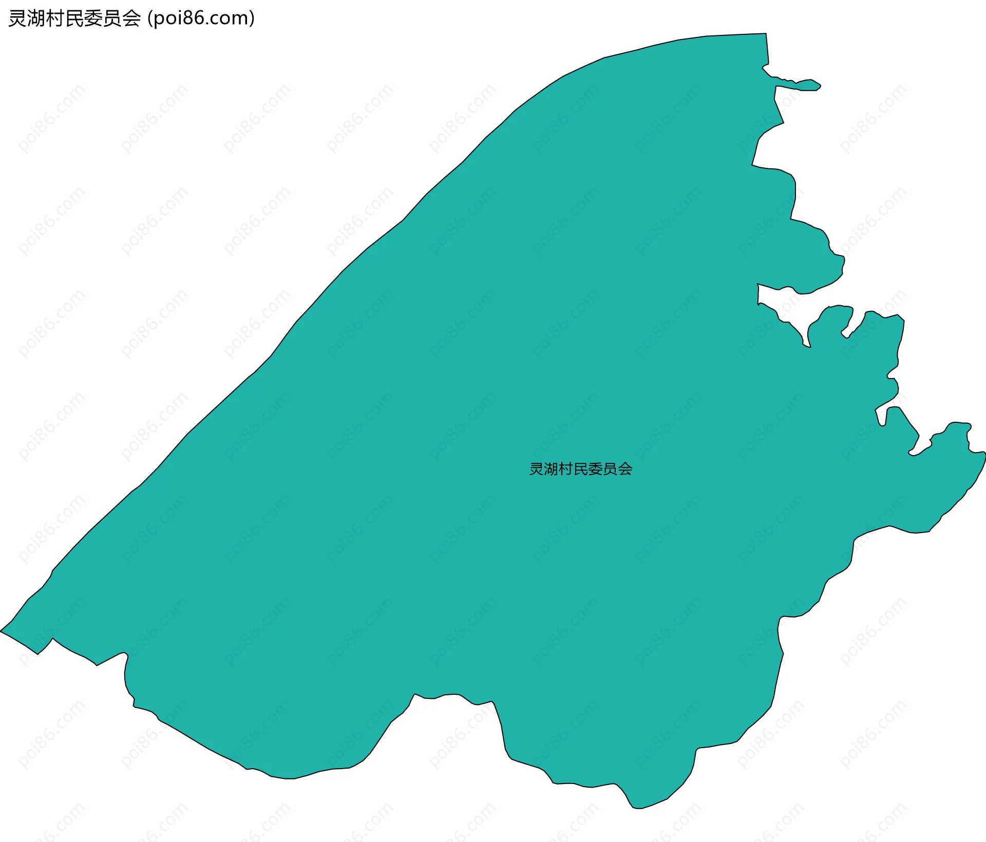灵湖村民委员会边界地图