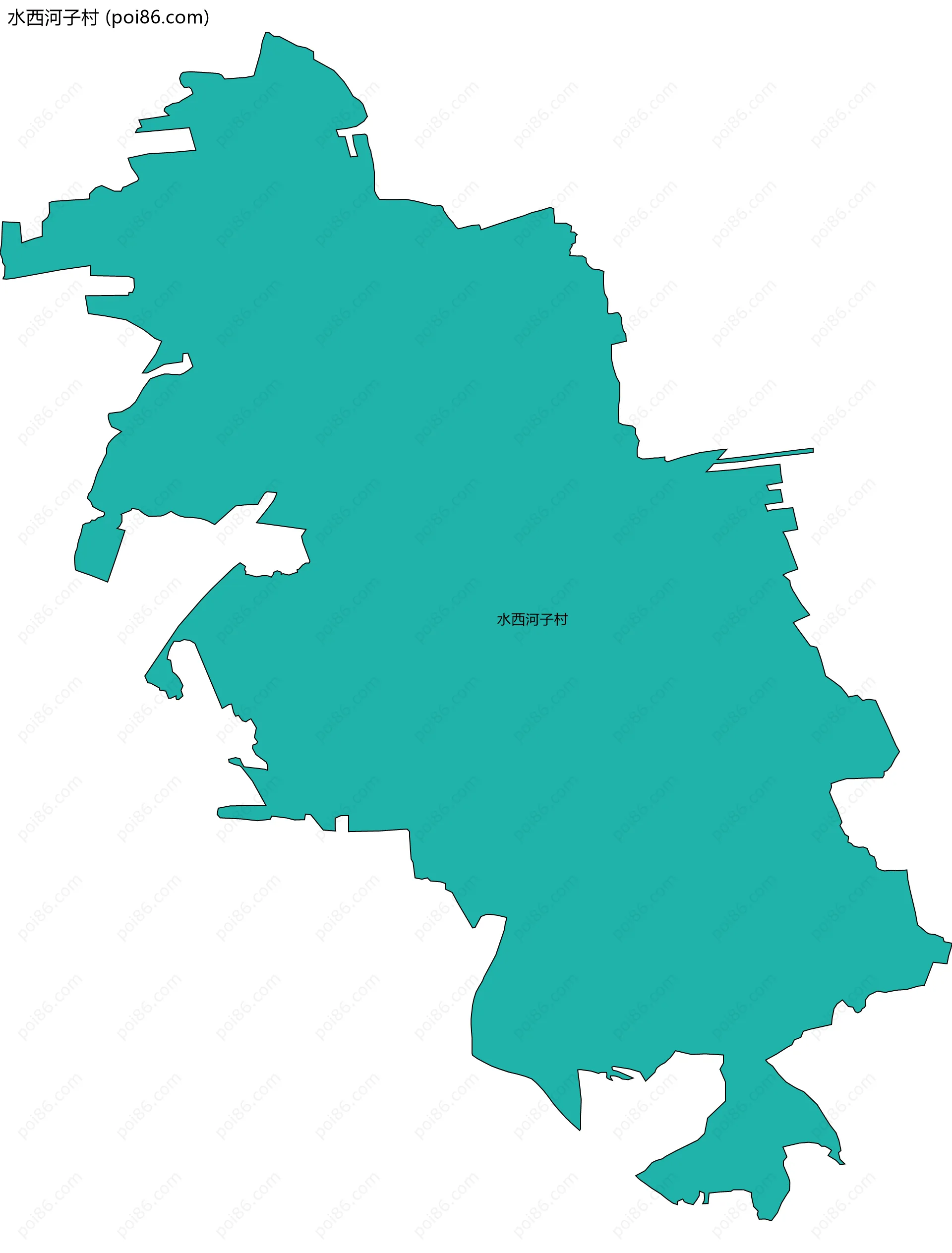 水西河子村边界地图