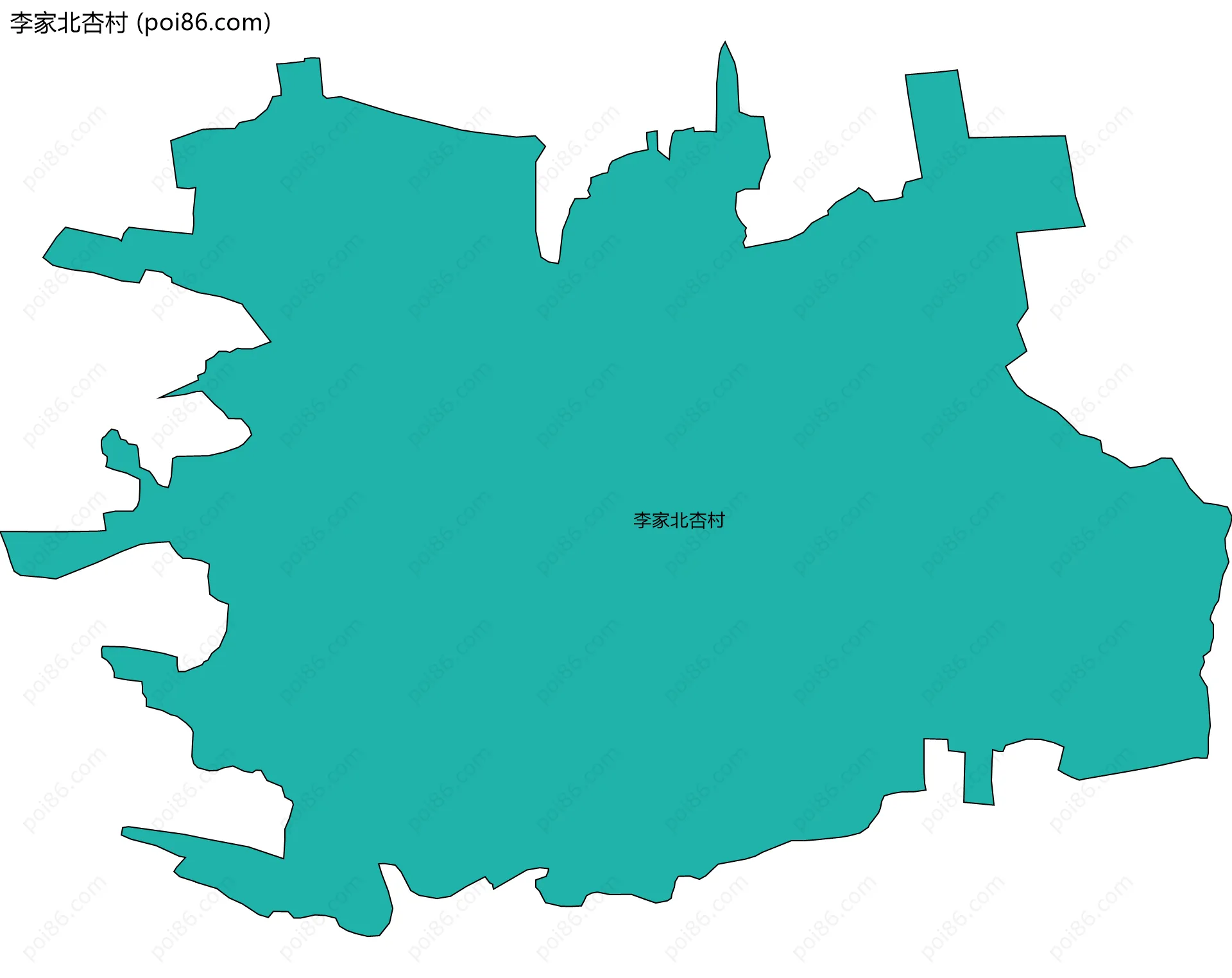 李家北杏村边界地图