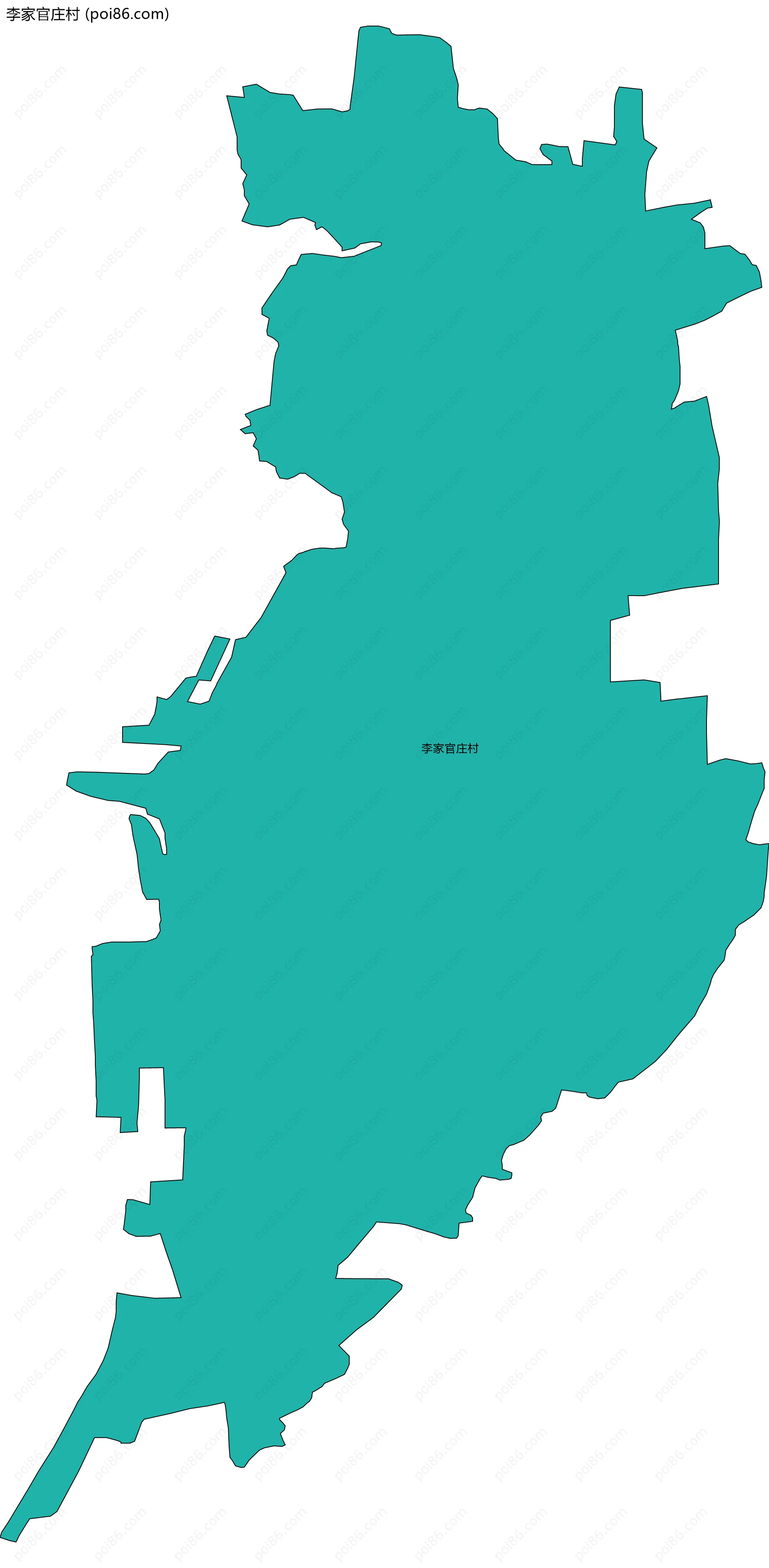 李家官庄村边界地图