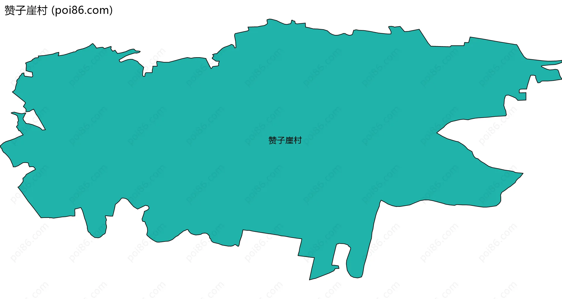 赞子崖村边界地图