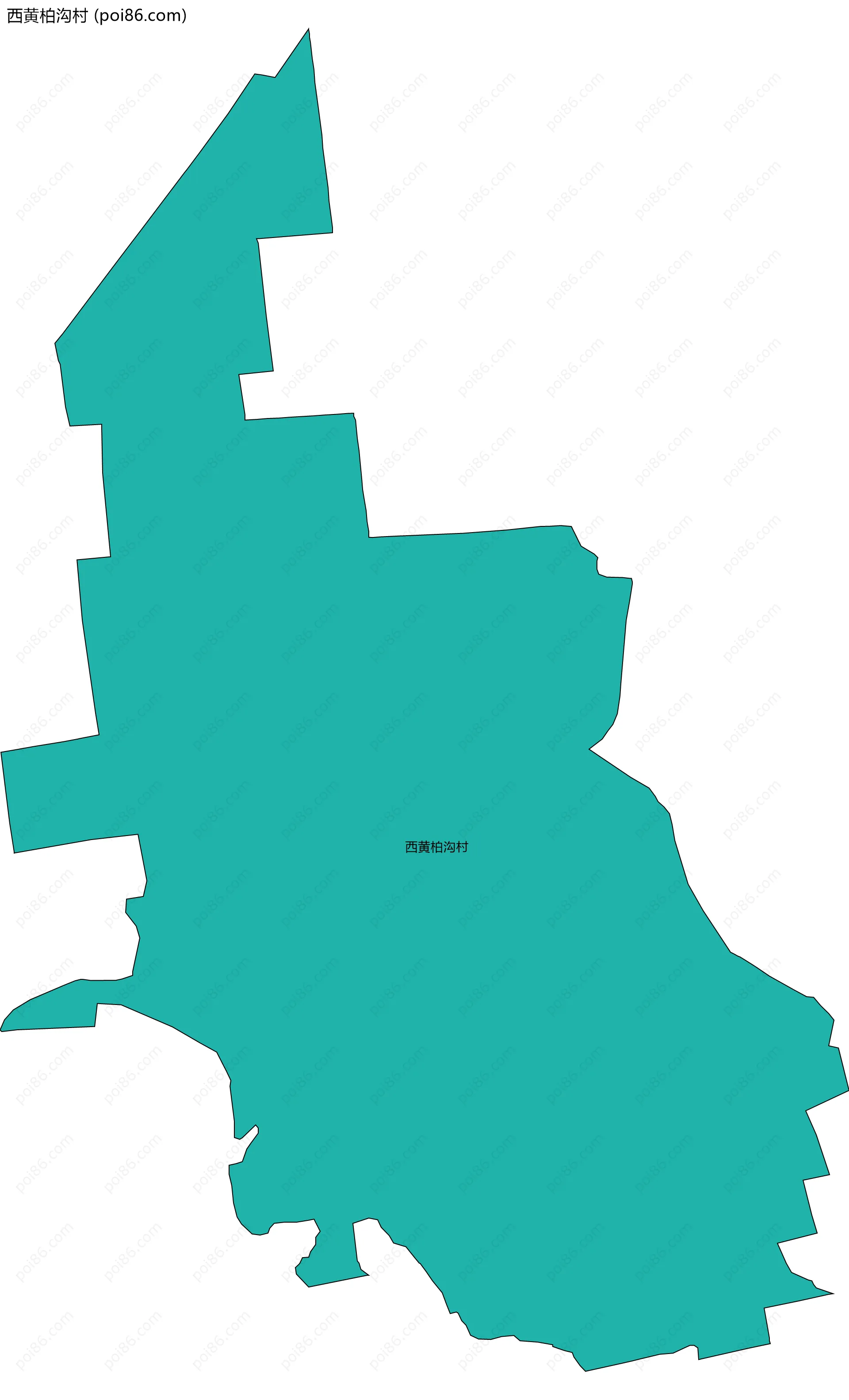西黄柏沟村边界地图
