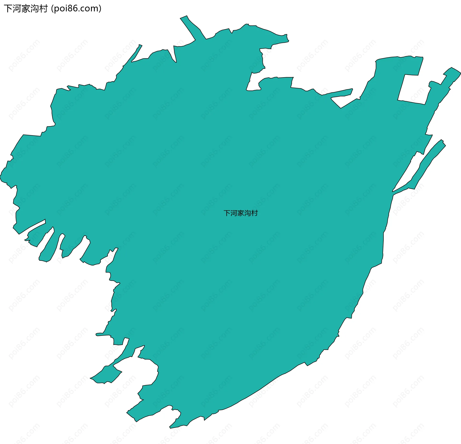 下河家沟村边界地图