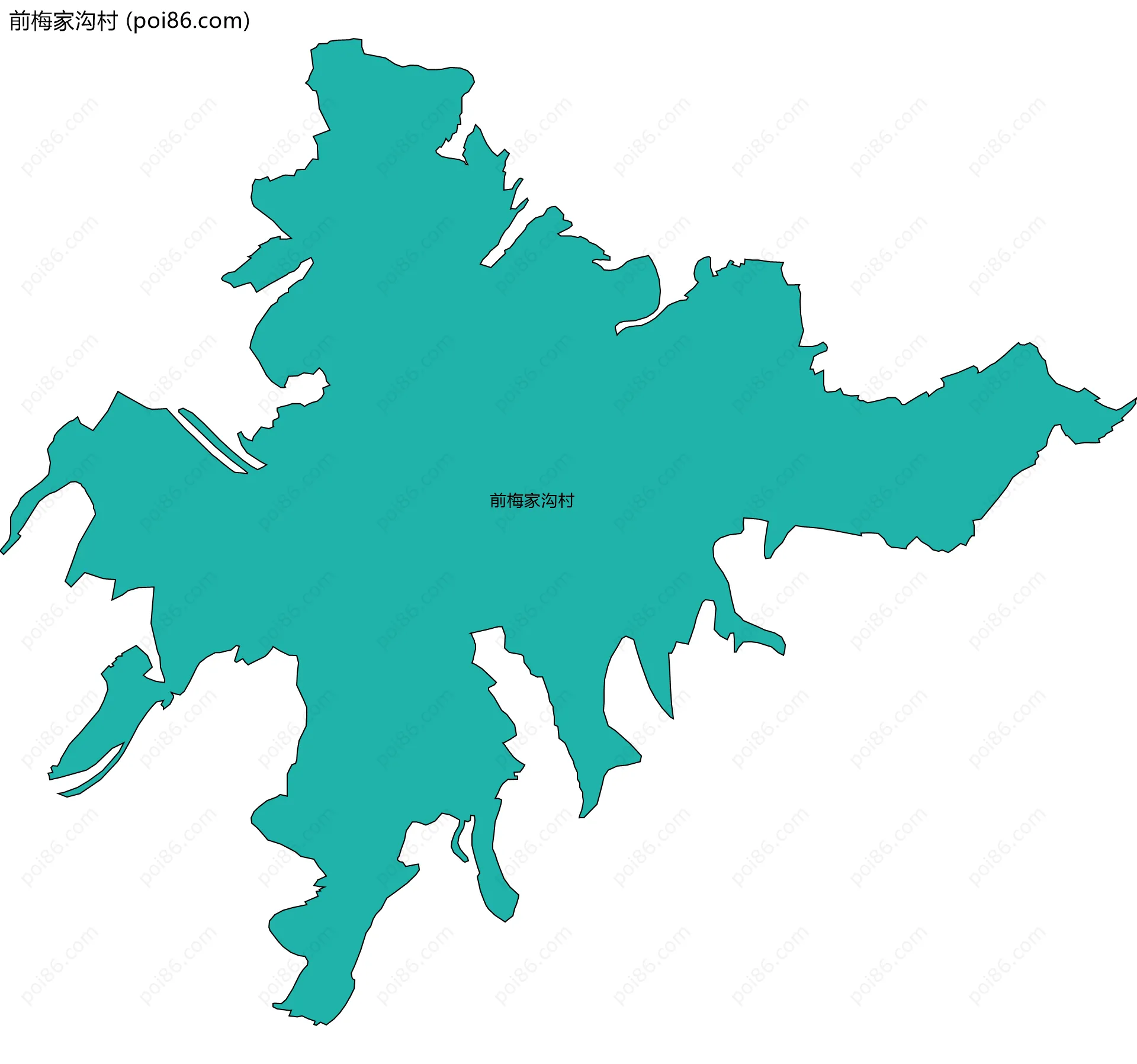 前梅家沟村边界地图