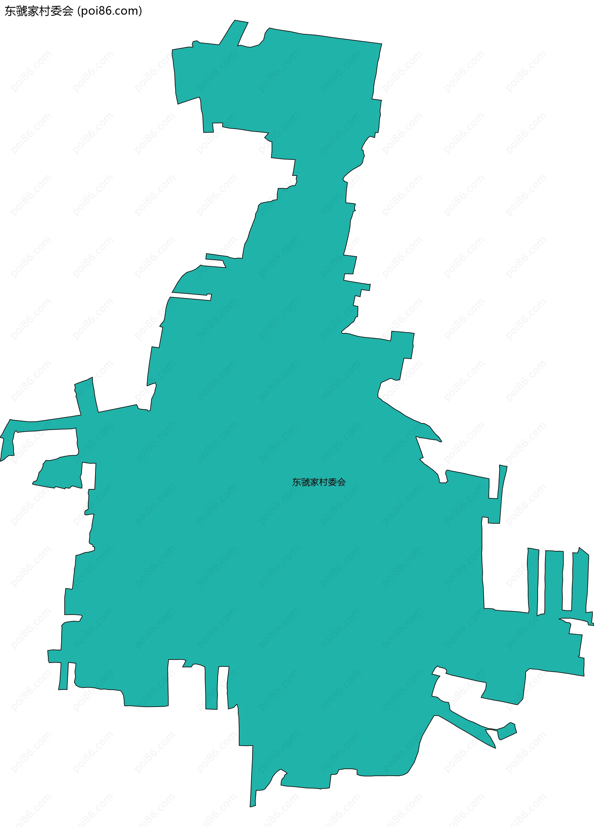 东虢家村委会边界地图